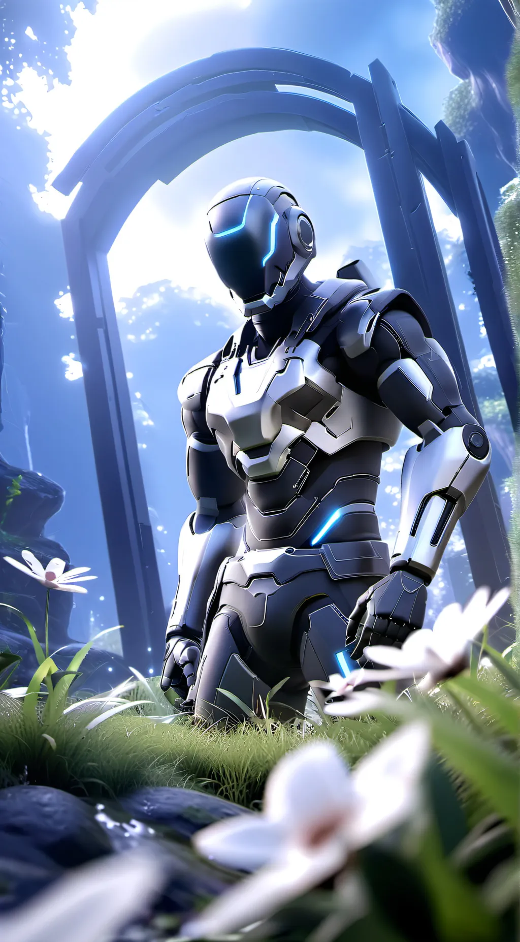 ai character: Test grass. background