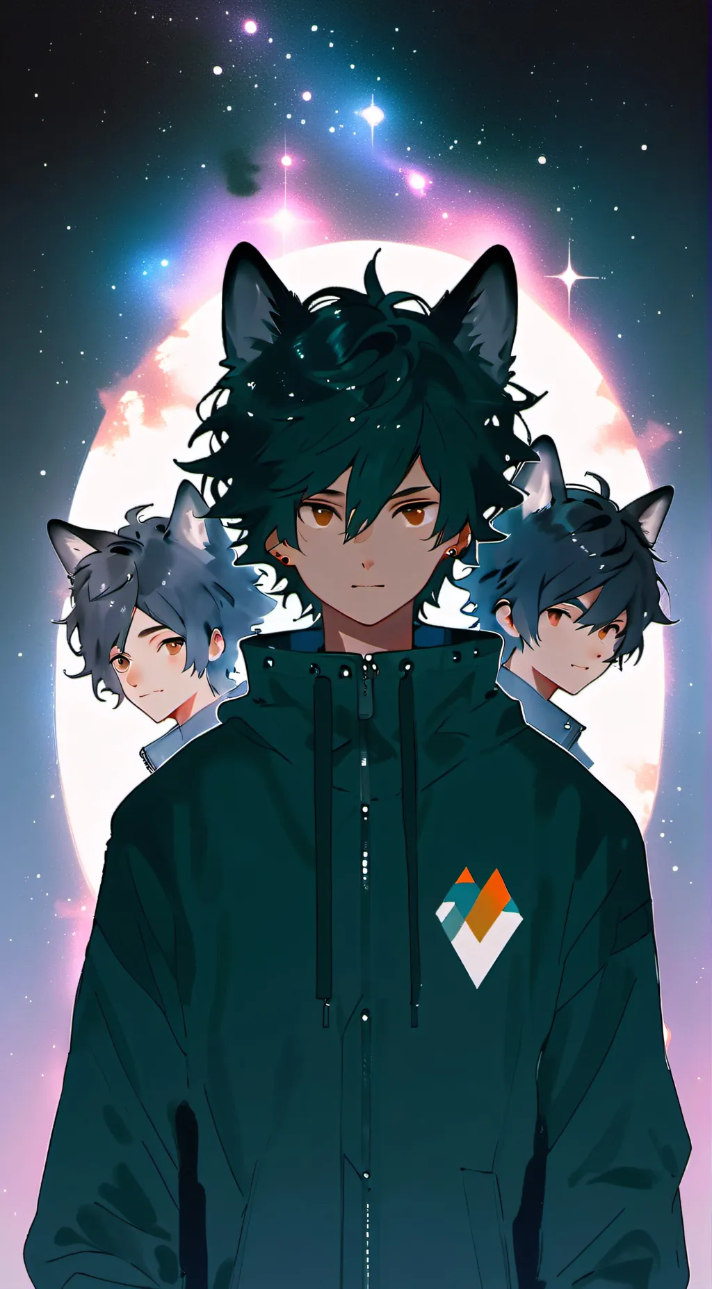 ai character: triplet alphas background