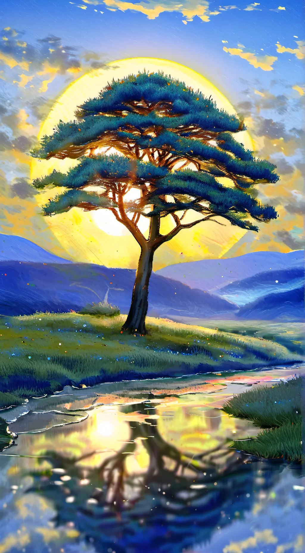 ai character: tree background