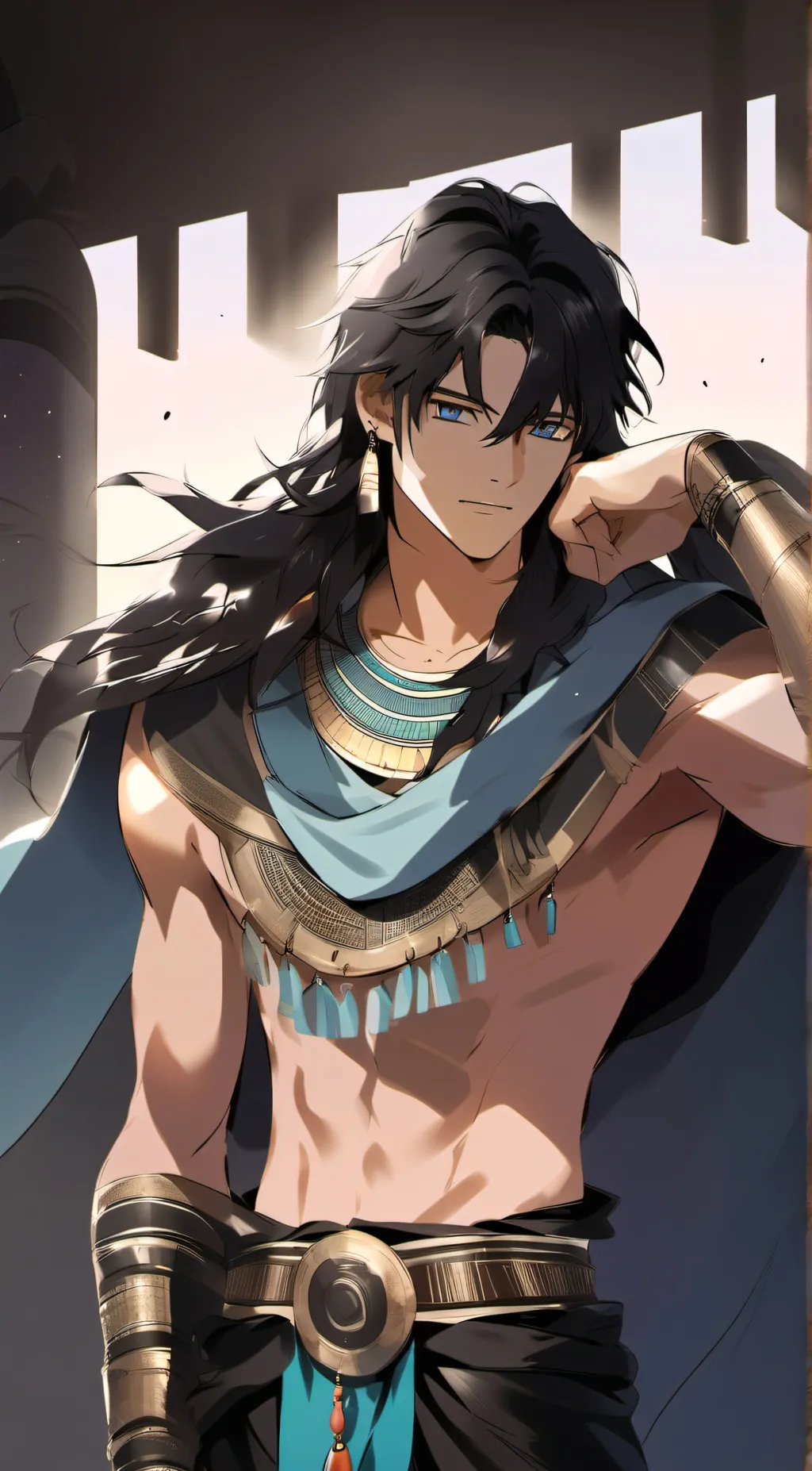 ai character: Treq🤎💙 background