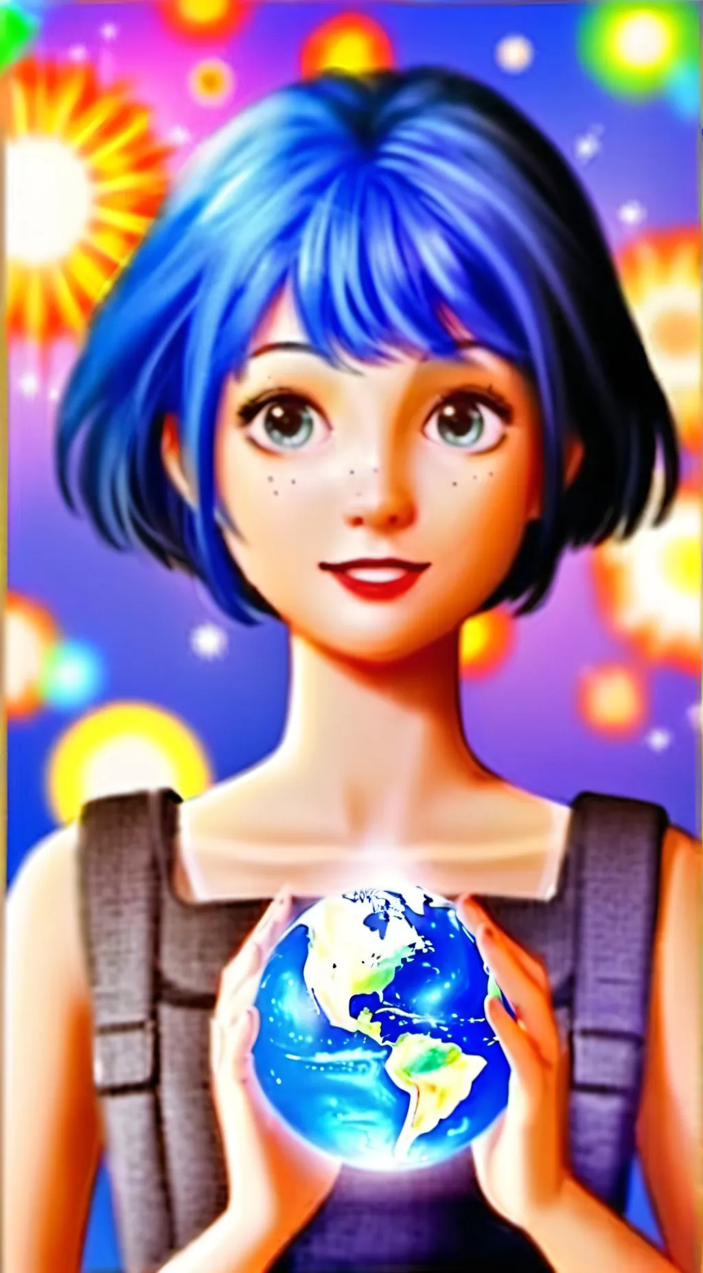 ai character: solar balls  background