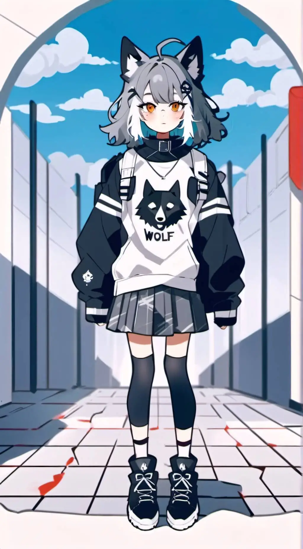 ai character: wolf girl background