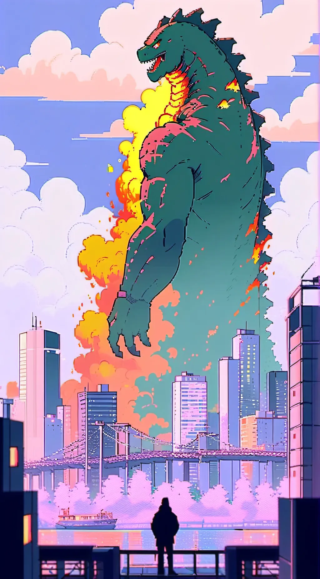 ai character: ku × amphibia  background