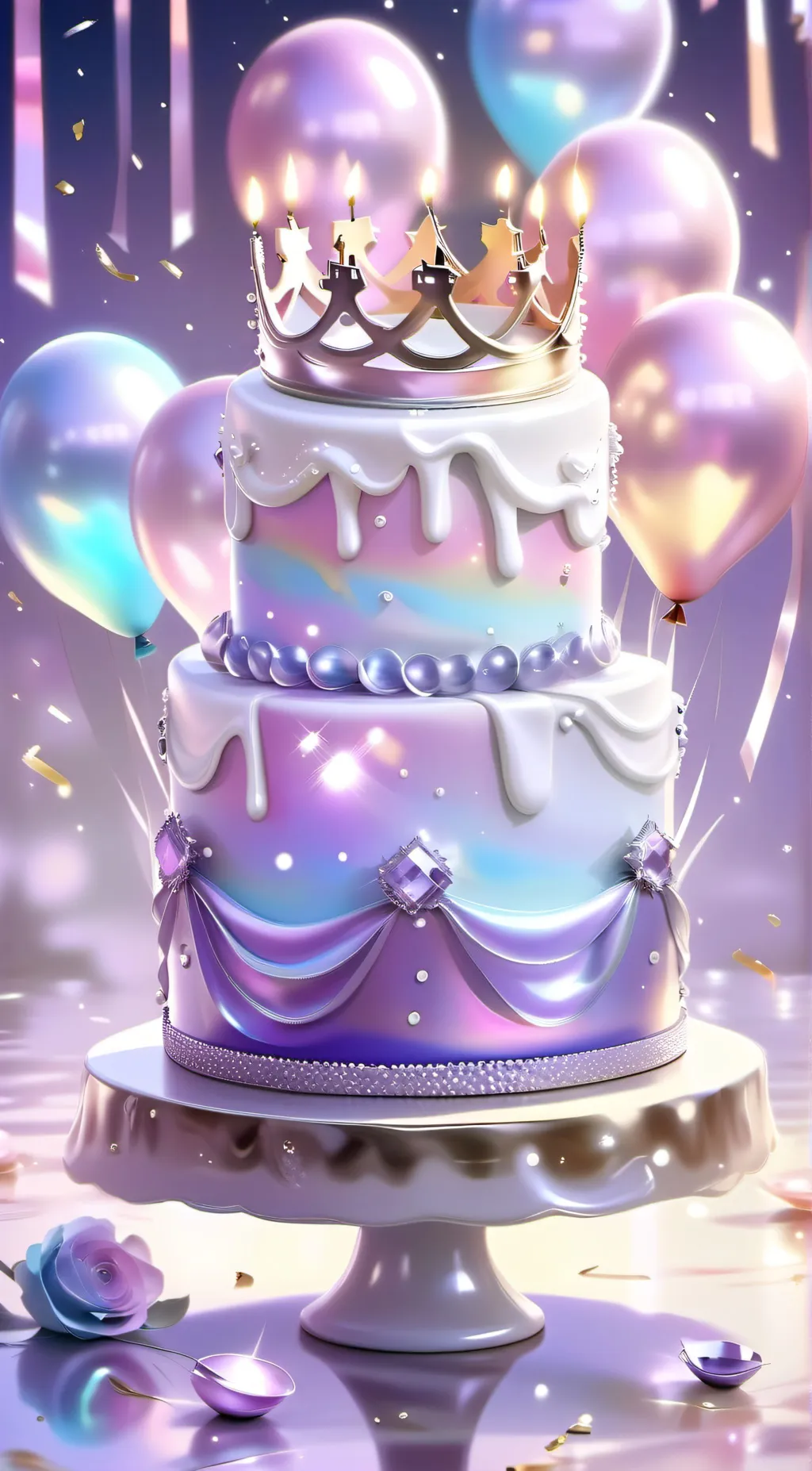 ai character: pretty cake background