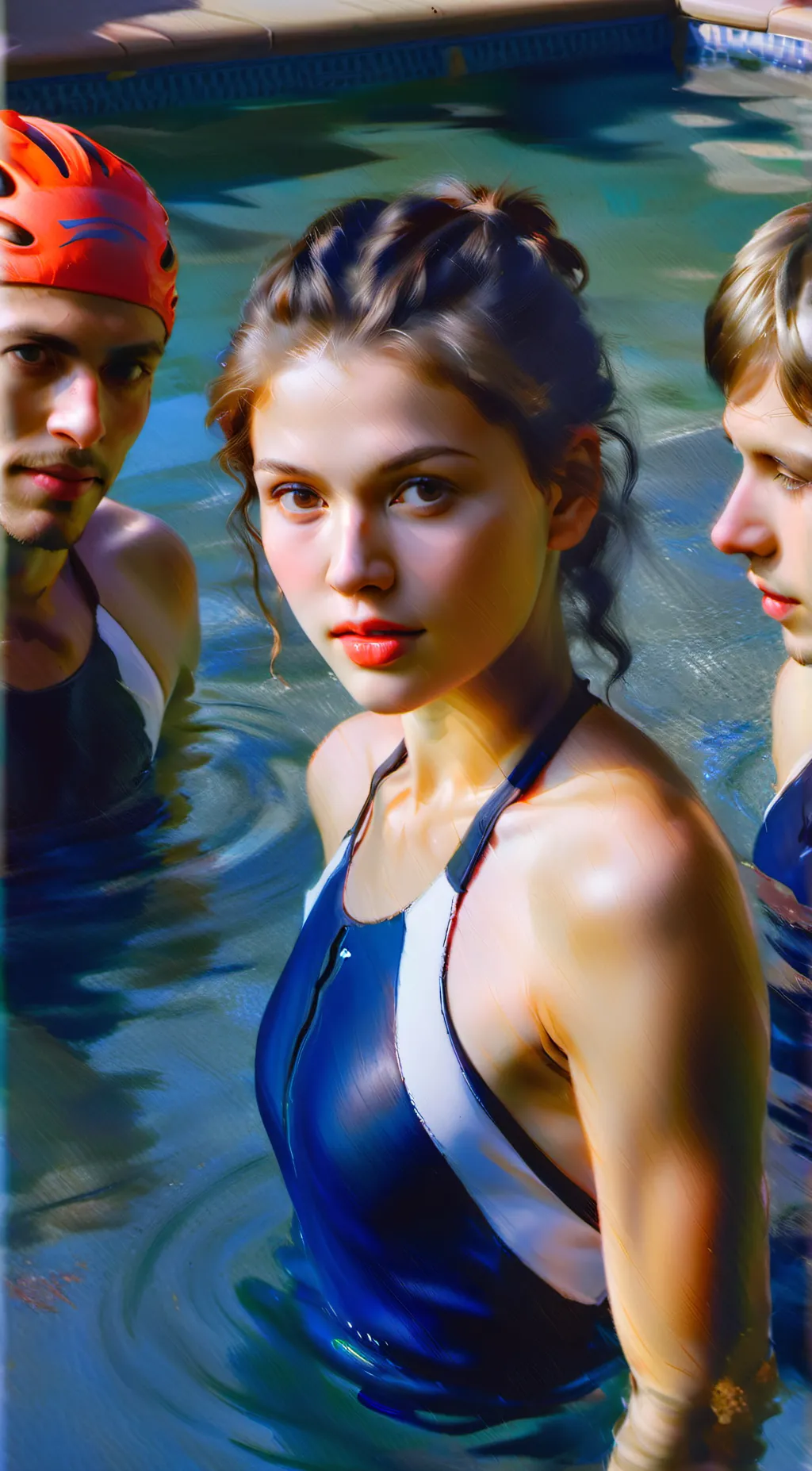 ai character: Maya and the three background