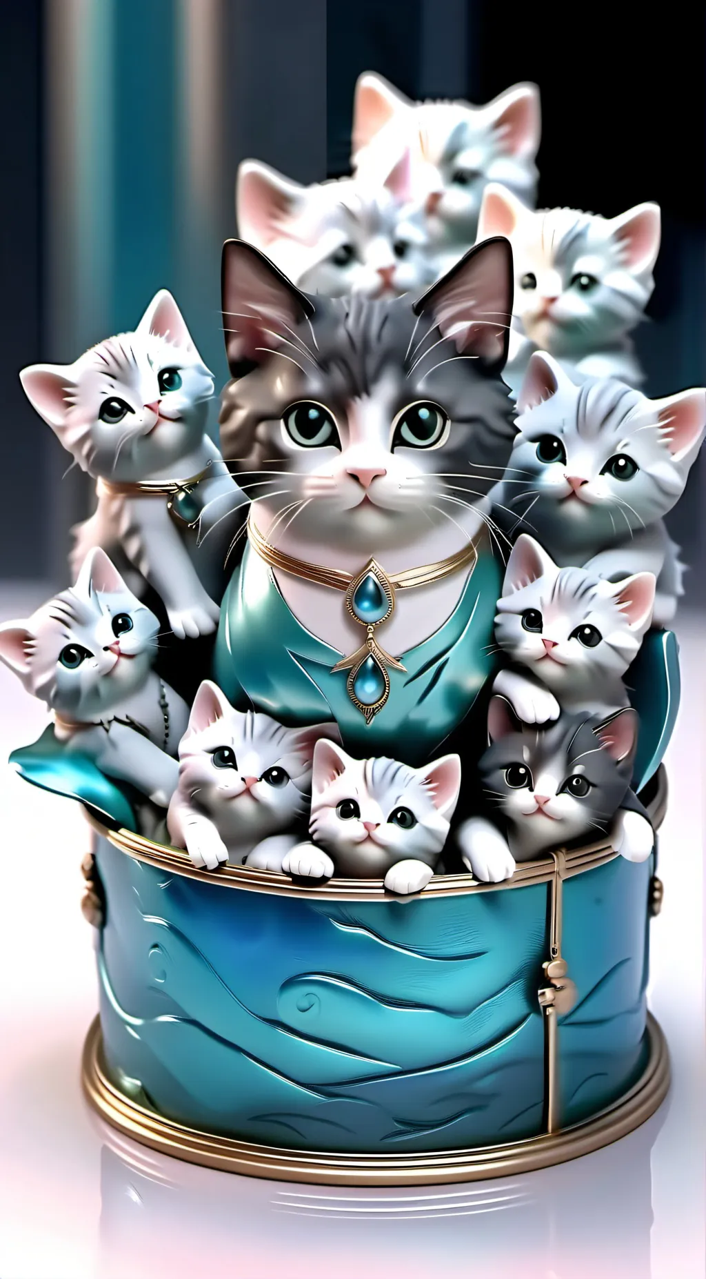 ai character: Mama cat background