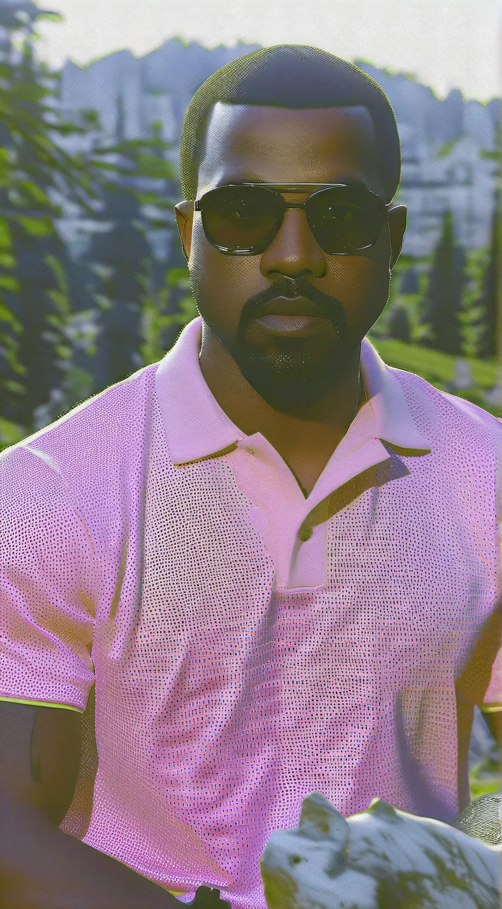 ai character: Kanye West background