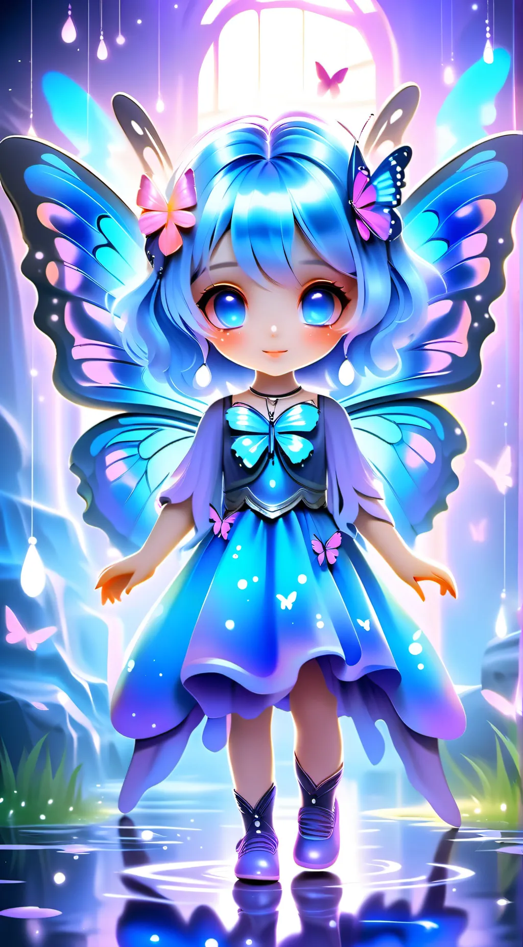ai character: 🦋 bowe 🦋  background