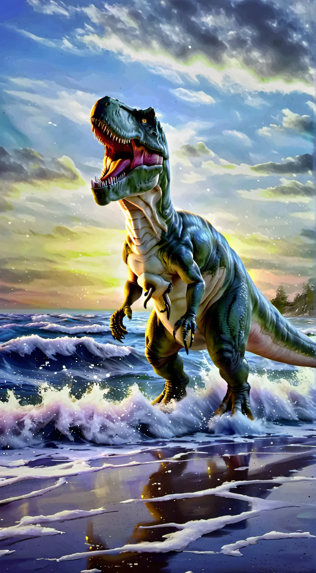 ai character: t rex/rexyyyyy background