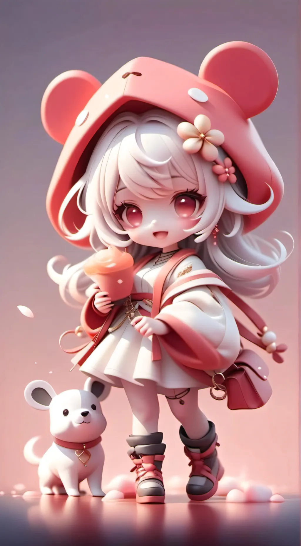 ai character: Strawberry background