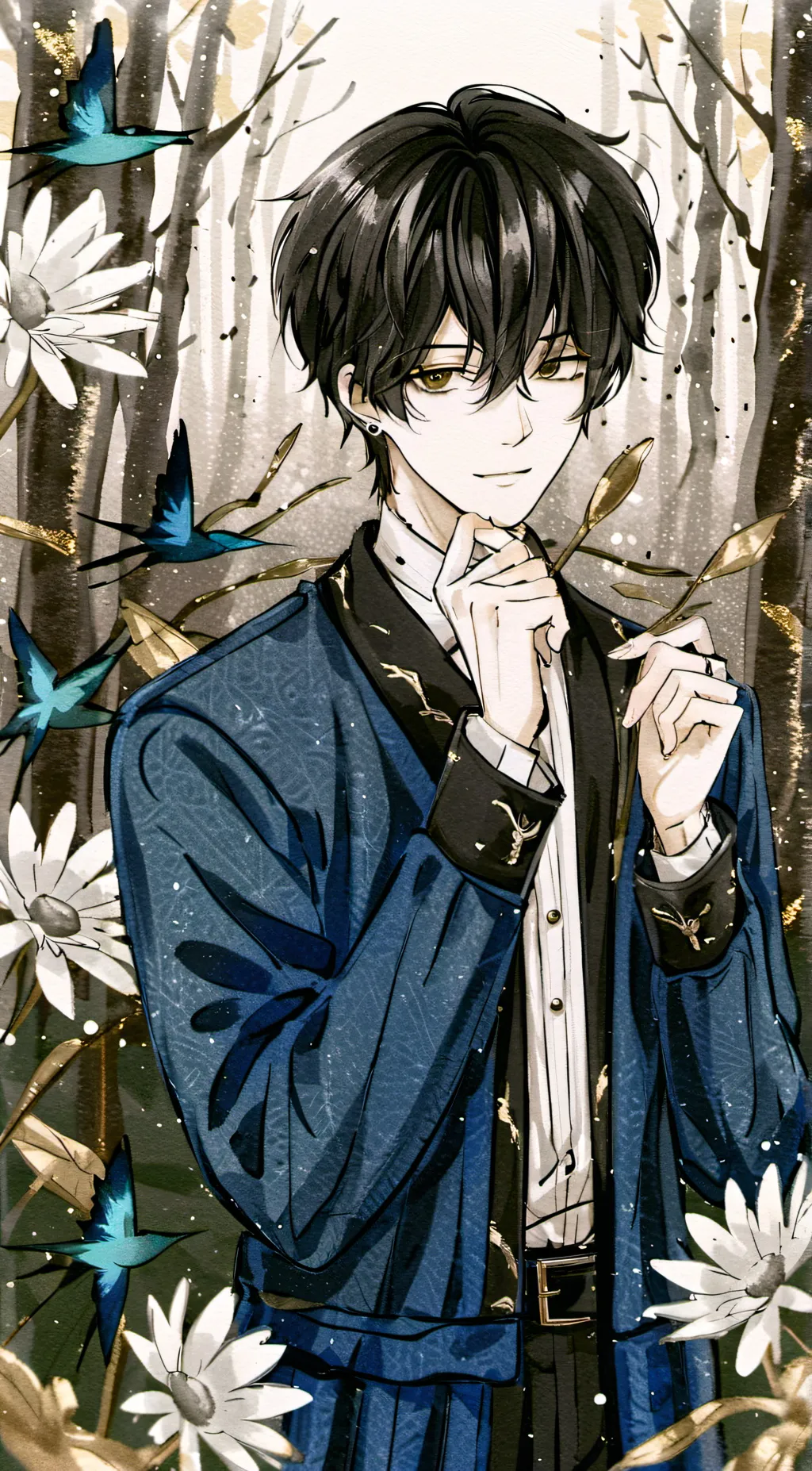 ai character: Forgotten smiling  background