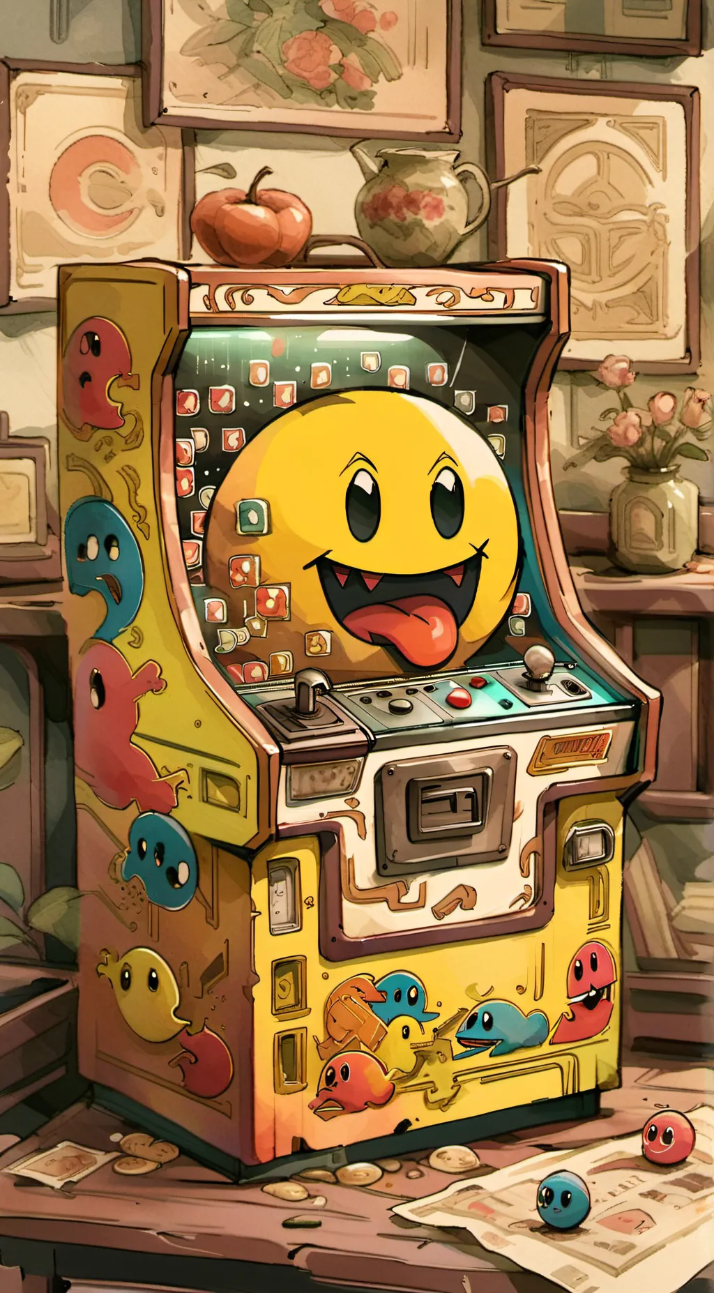 ai character: PAC-MAN  background