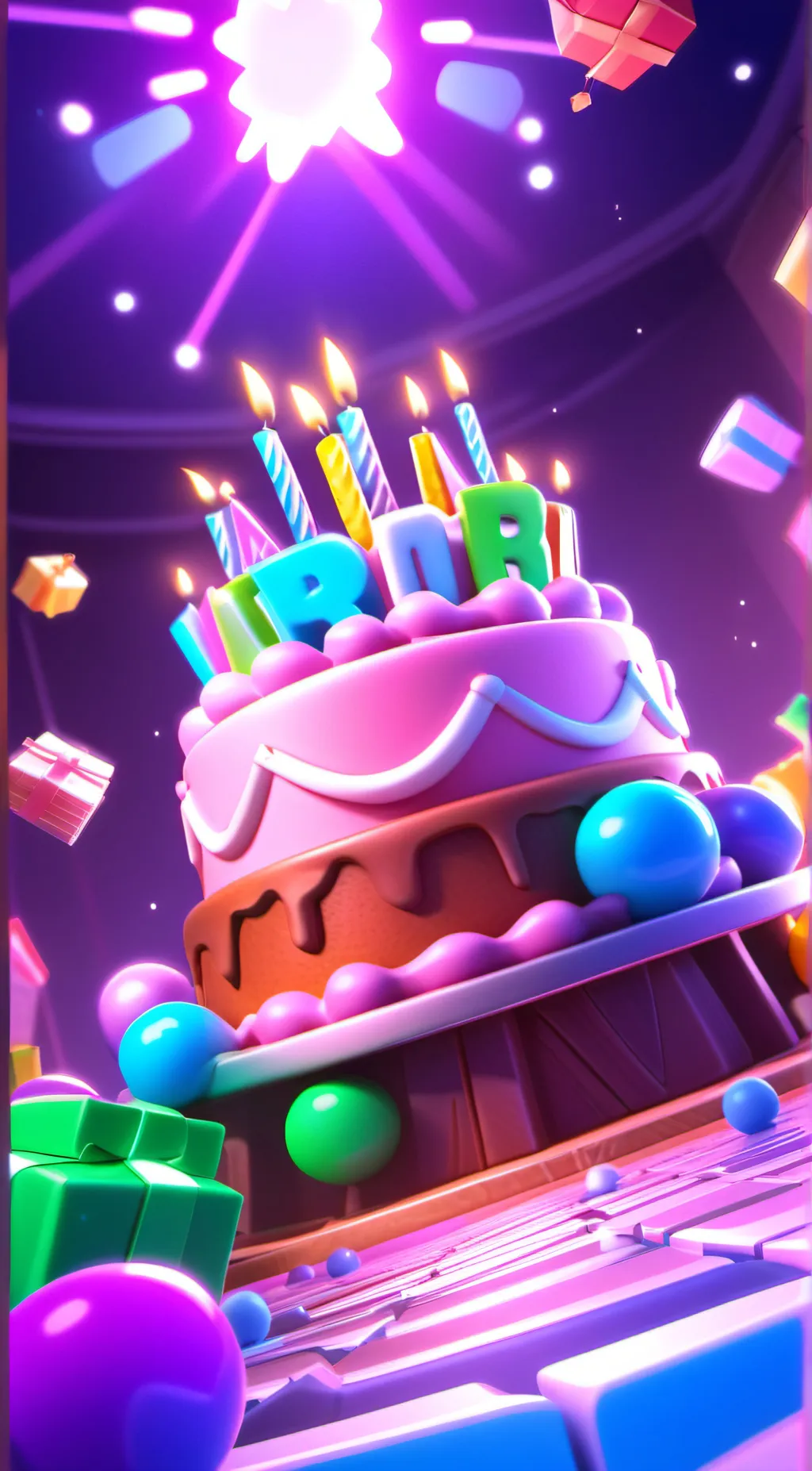 ai character: Happy B-Day Talkie background