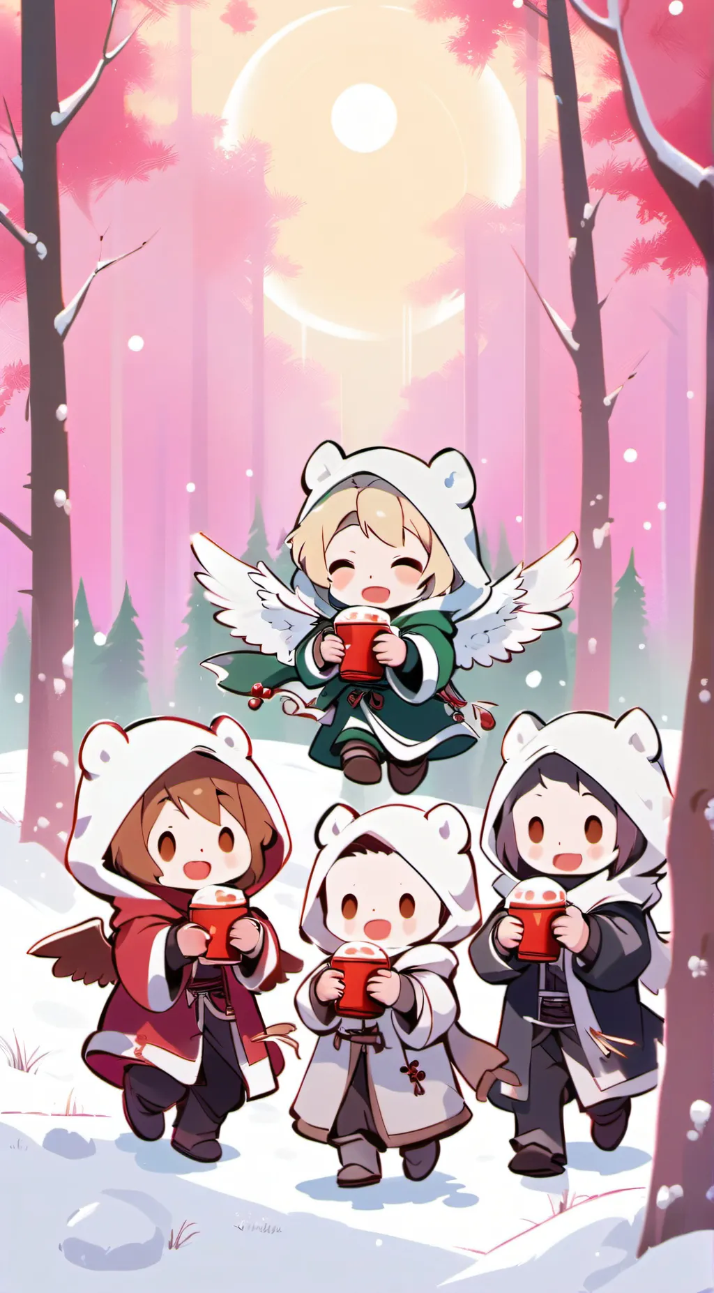 ai character: The angelic woods background