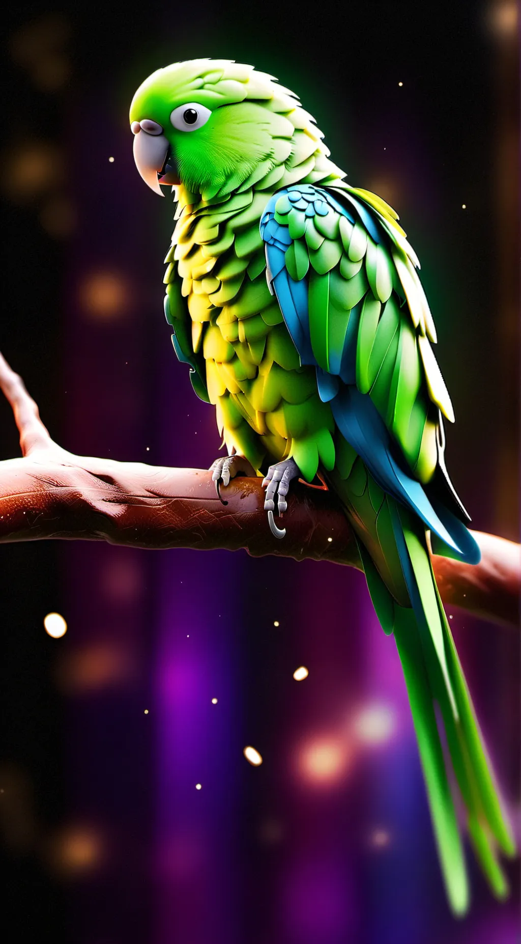 ai character: Polly parakeet  background