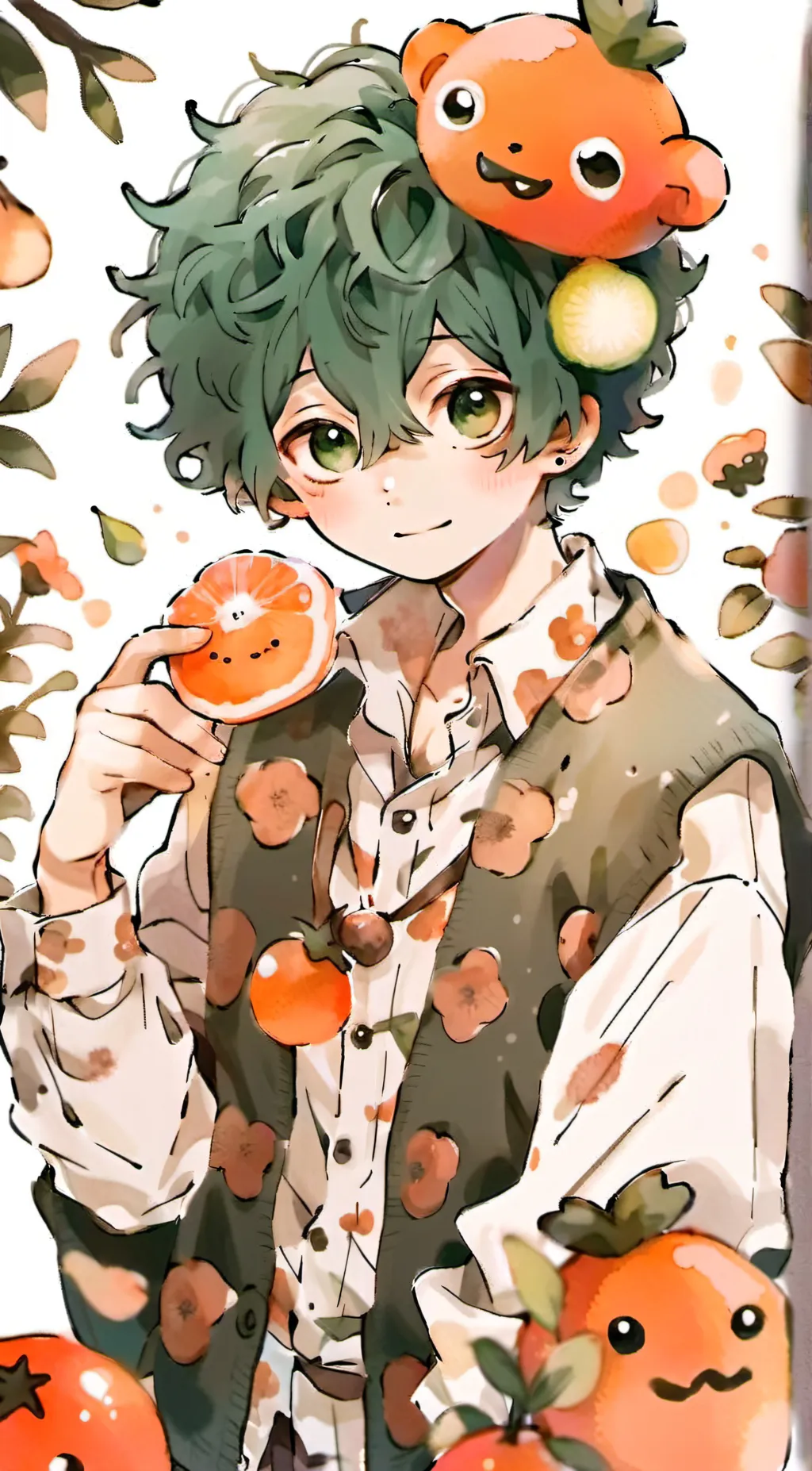 ai character: Tired Deku background