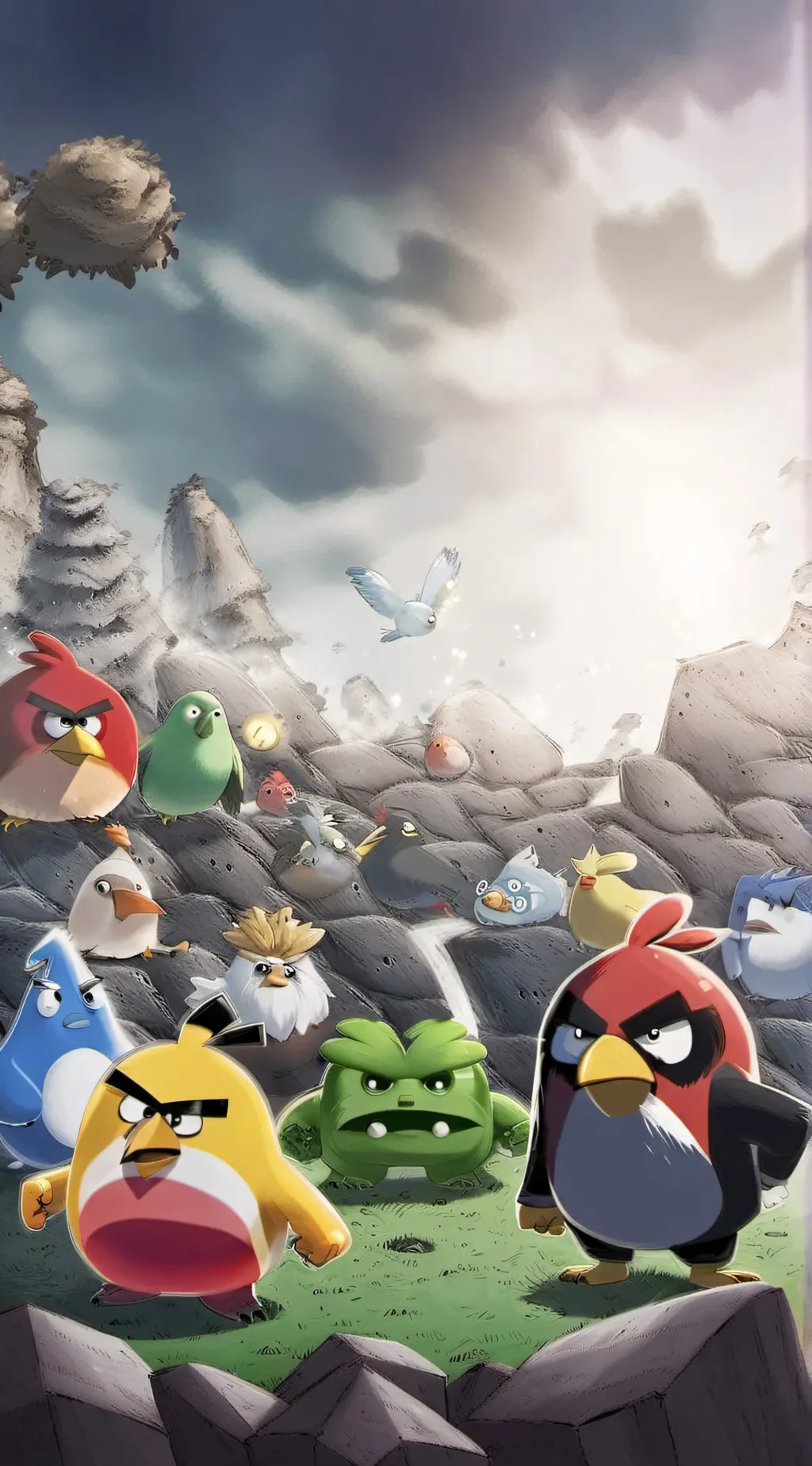 ai character: angrybirds and all background