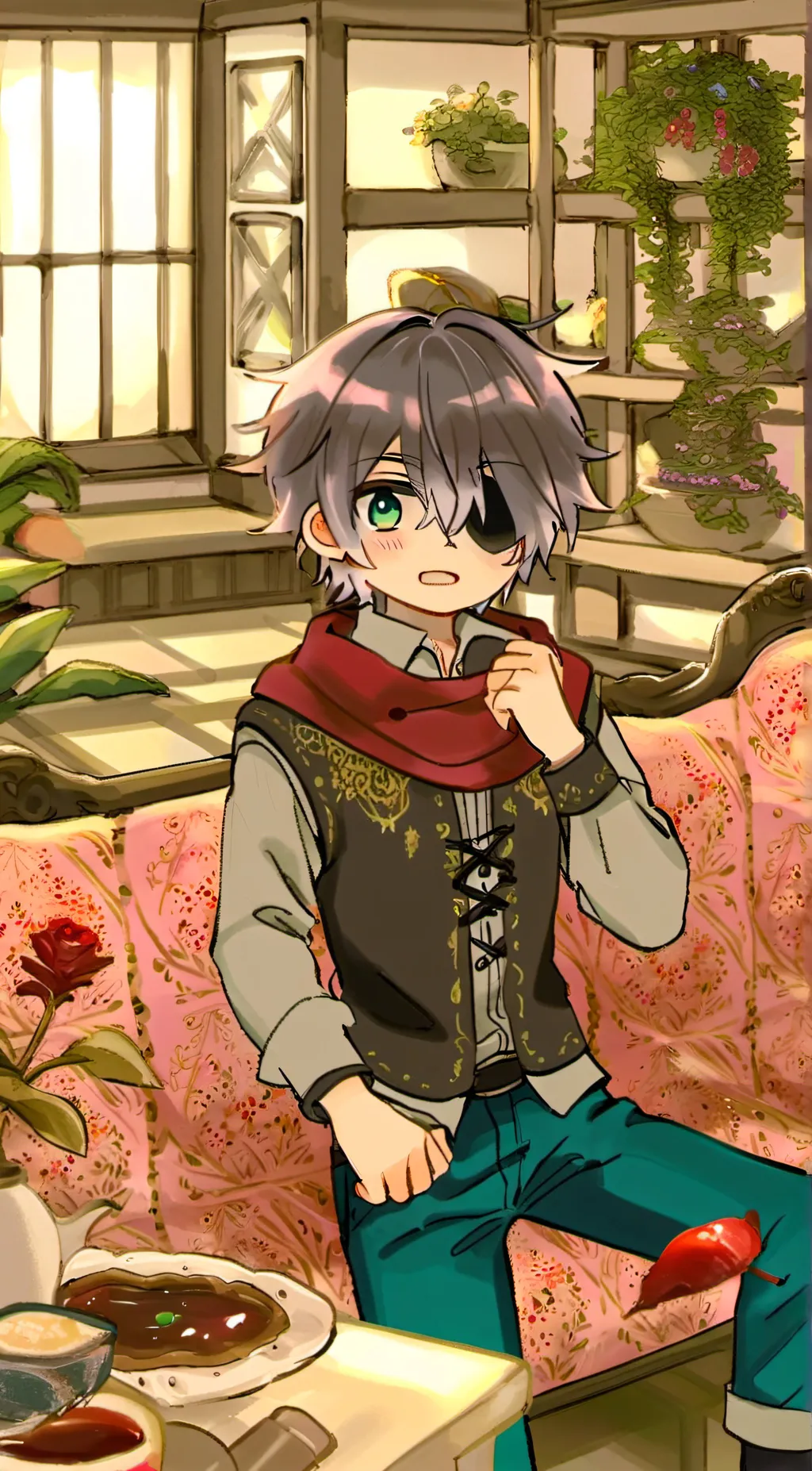 ai character: Leo and moonlight  background