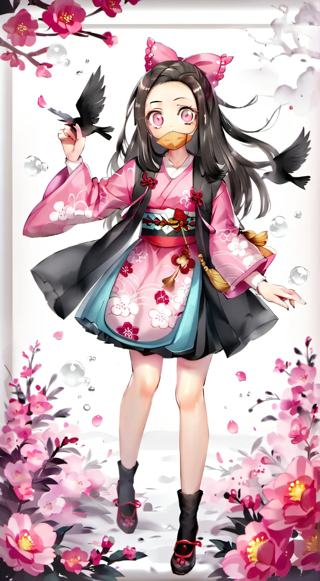 ai character: nezuko kamado background