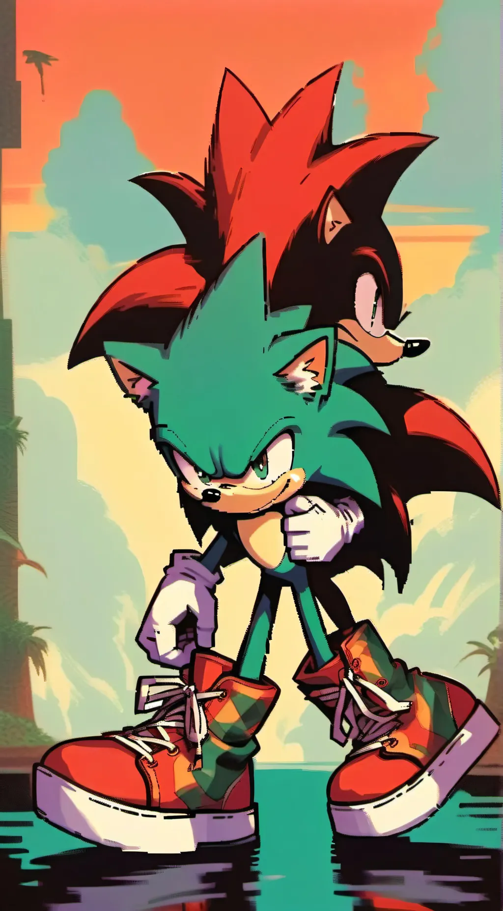 ai character: Sonic-20 years background