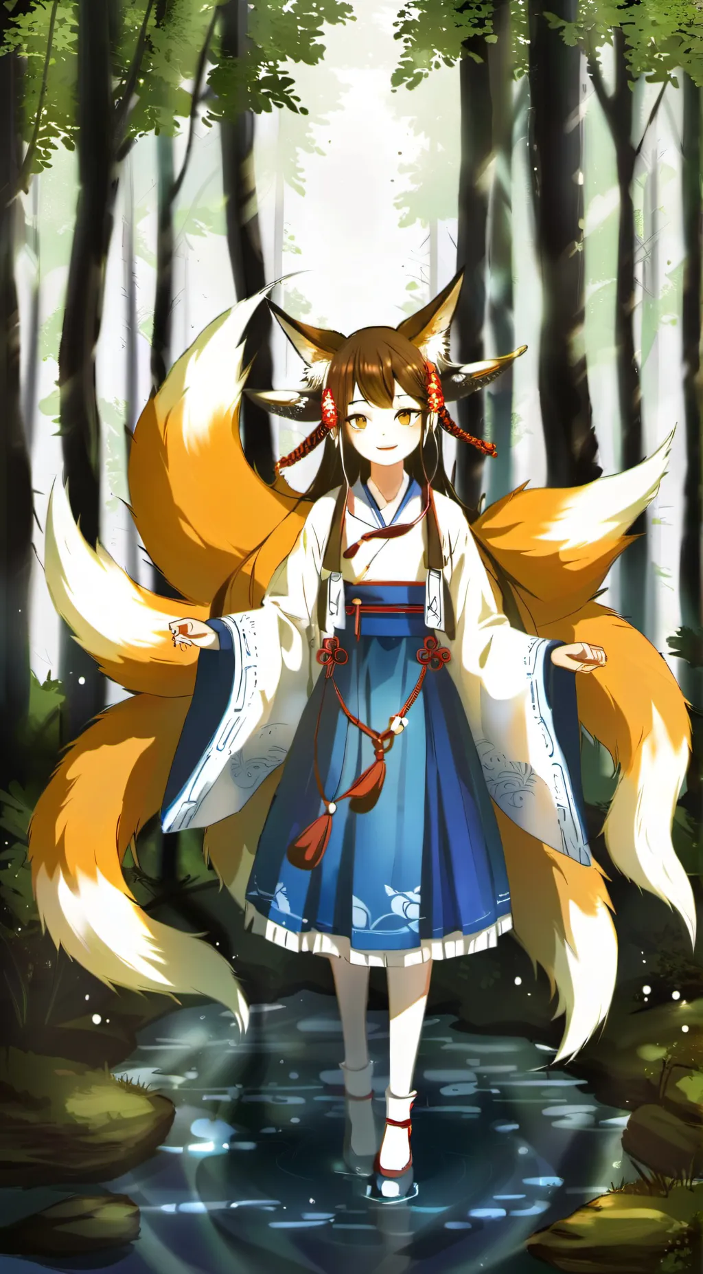ai character: kitsune-girl background