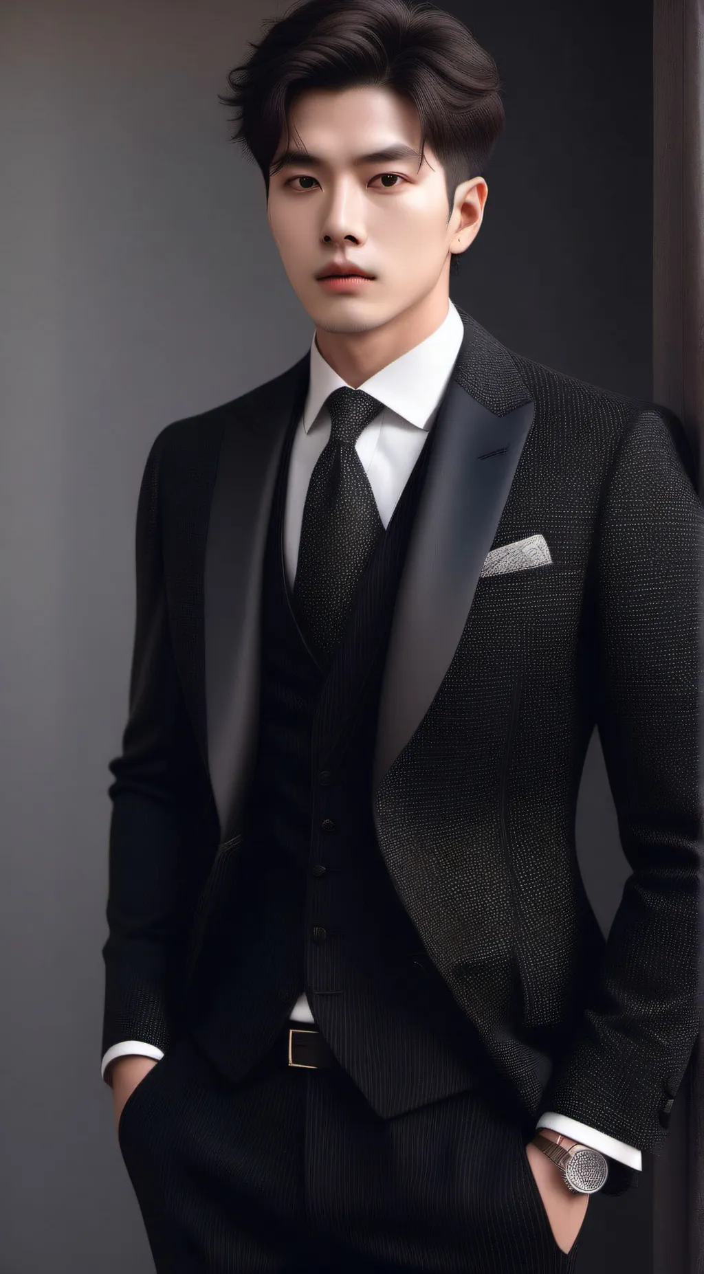 ai character: Minho Hyun  background