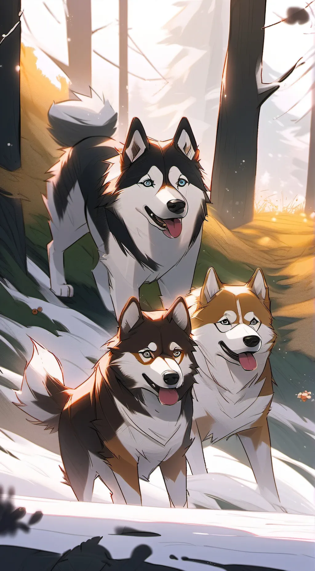 ai character: tiy,theri,and tiyd background