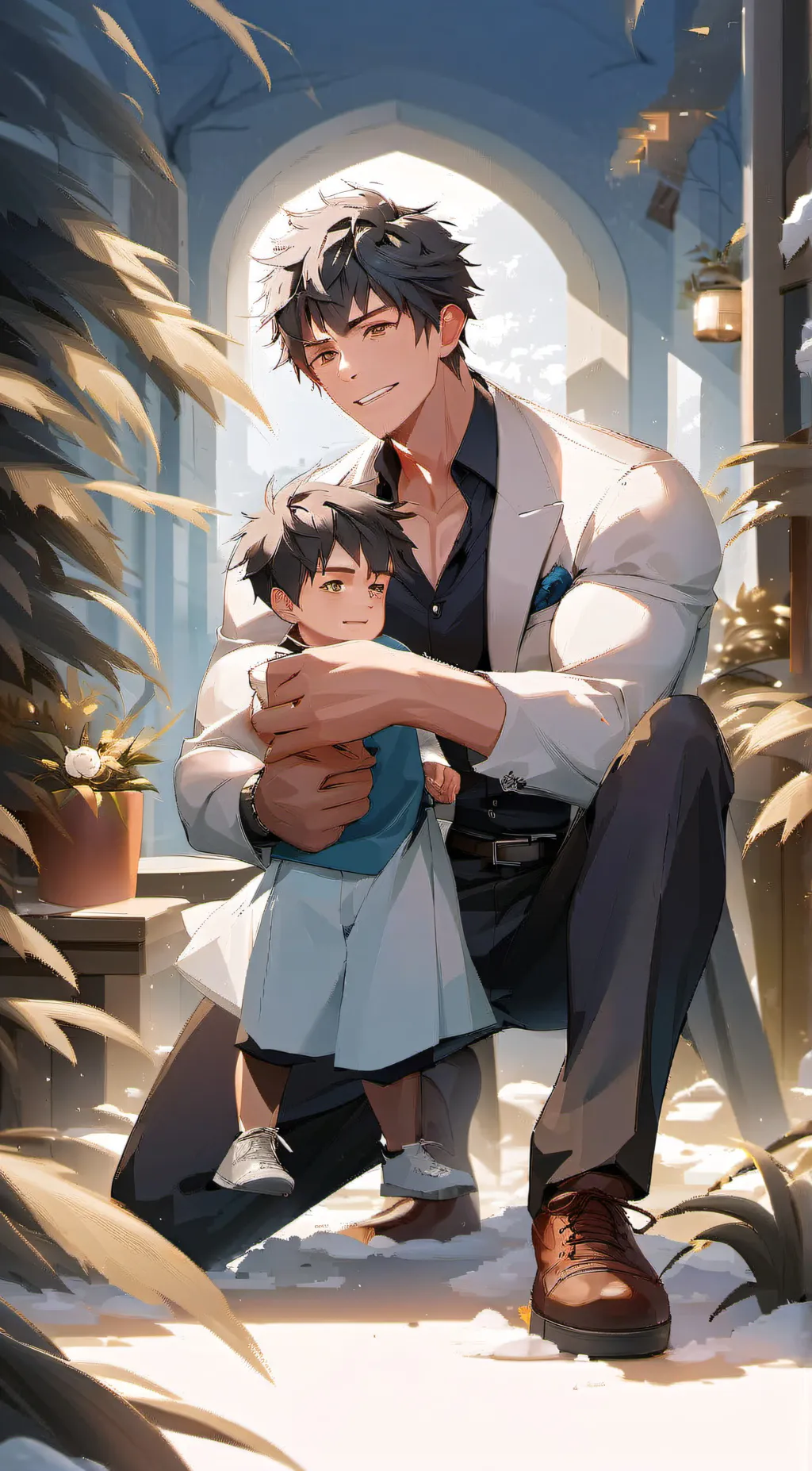 ai character: Logan and felix  background