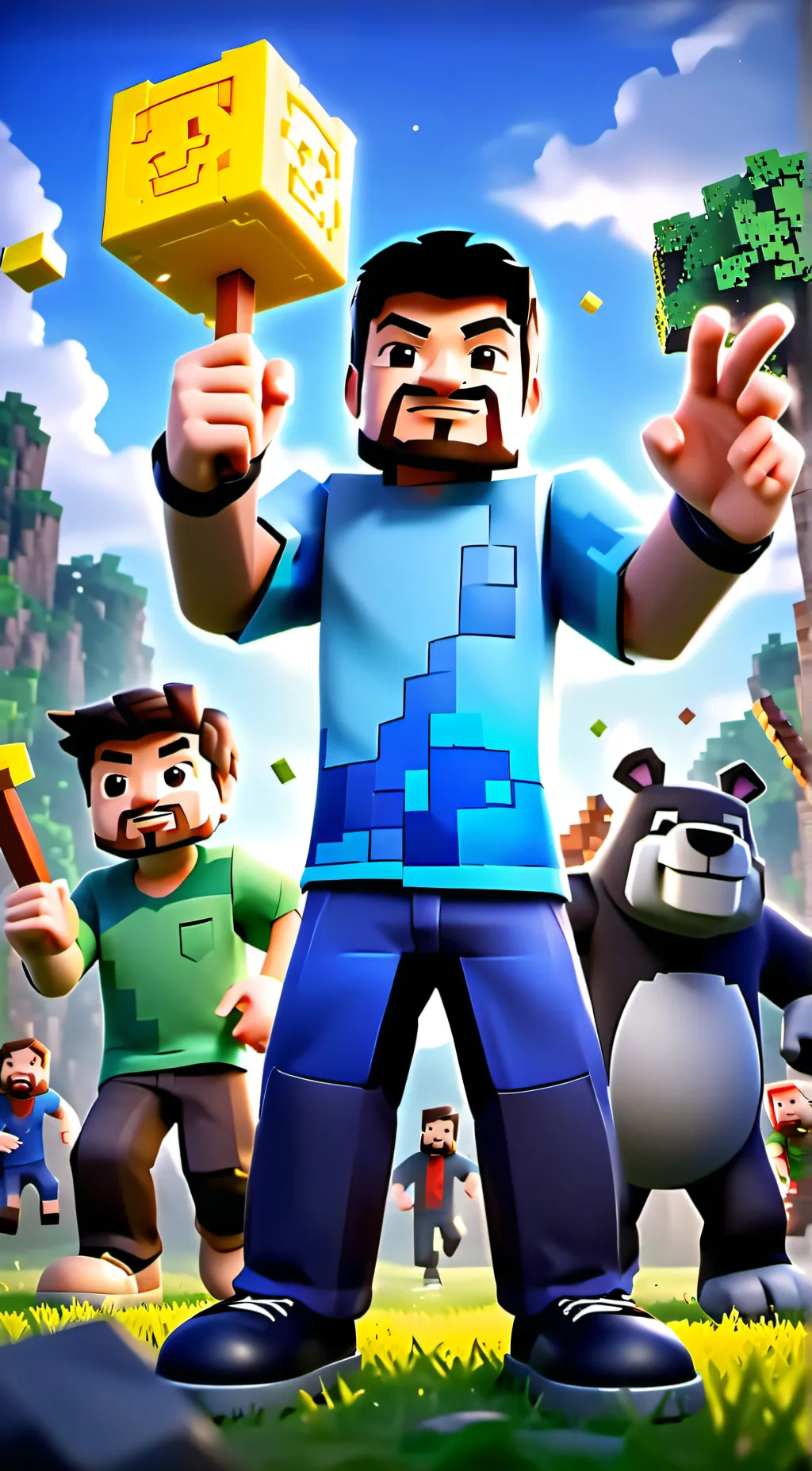 ai character: Minecraft background