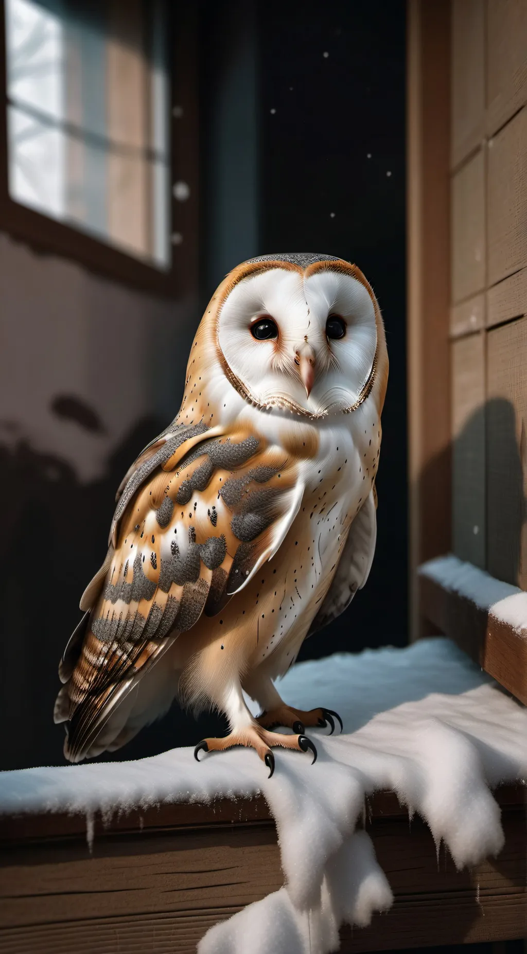 ai character: The barn owl infec background