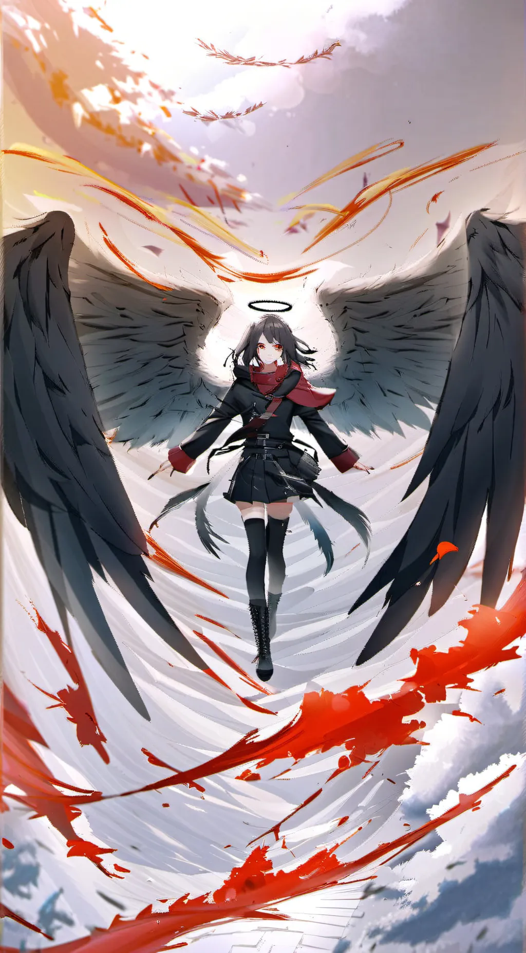 ai character: fallen dark angel background