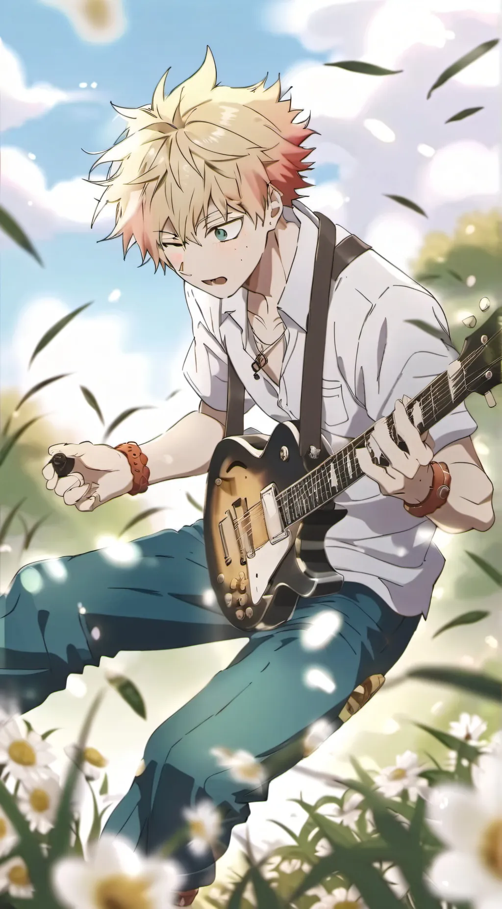 ai character: Katsuki Bakugo  background