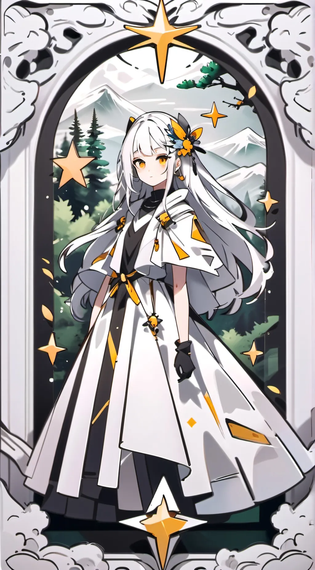 ai character: sun and moon show  background