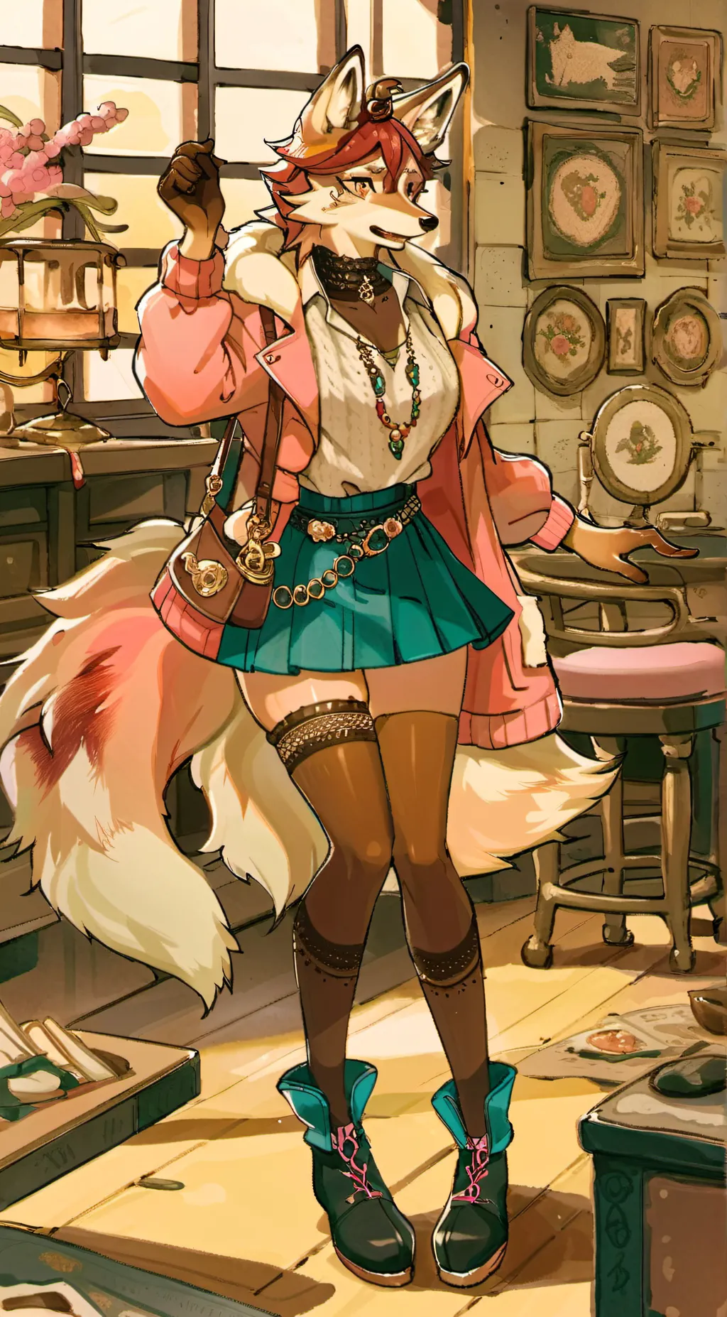 ai character: Pet anthro fox background