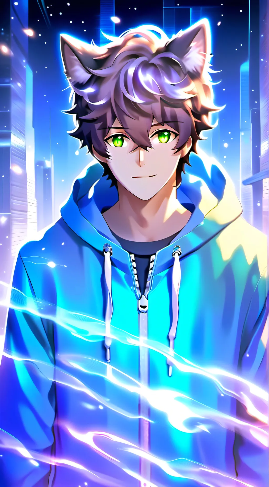 ai character: Gamer cat BF background