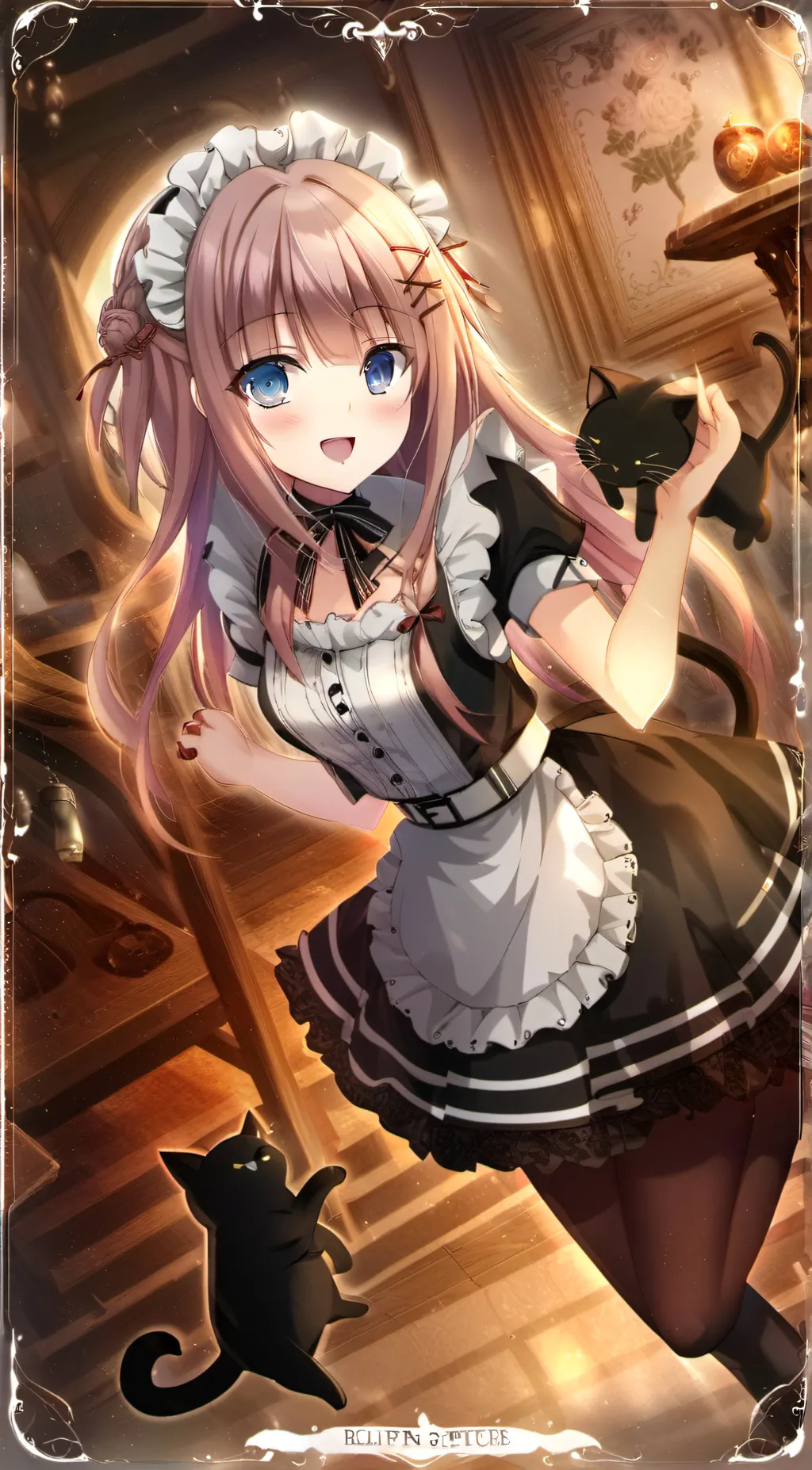 ai character: Kitty cafe background