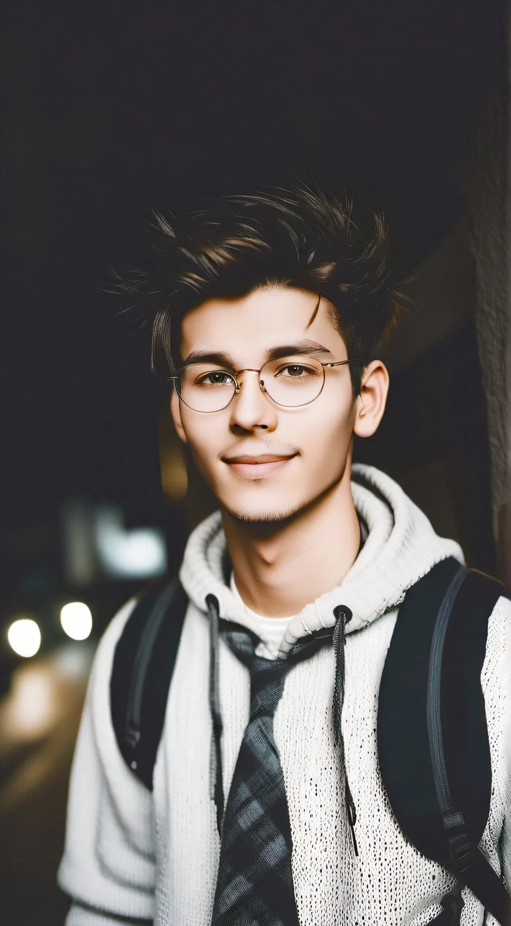 ai character: Adam (nerd)  background