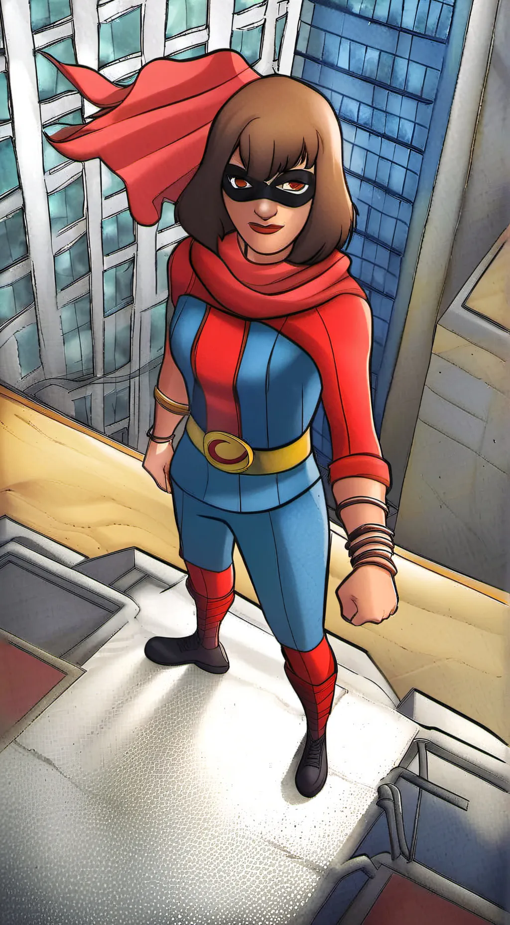 ai character: Ms marvel  background