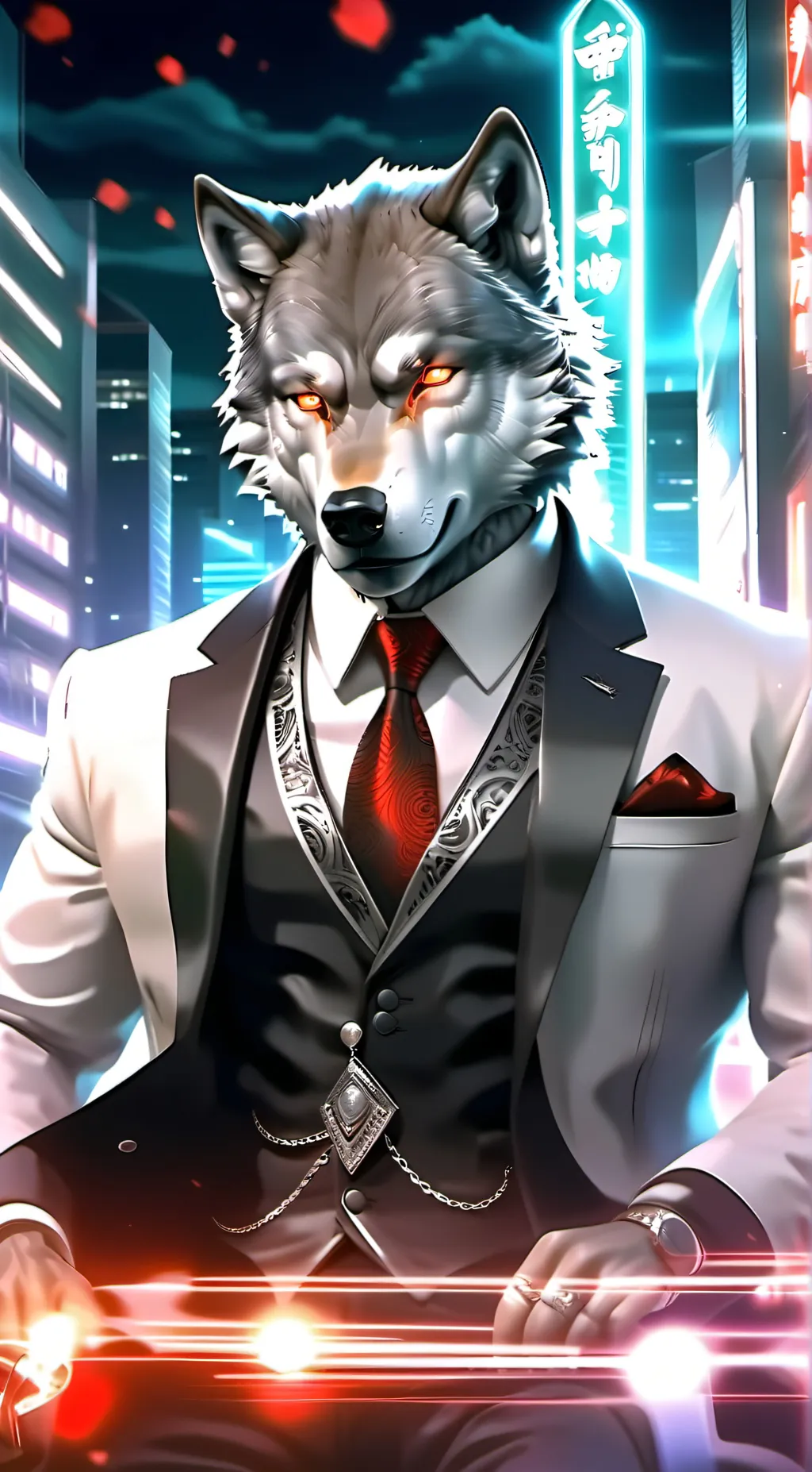 ai character: werewolf mafiaboss background