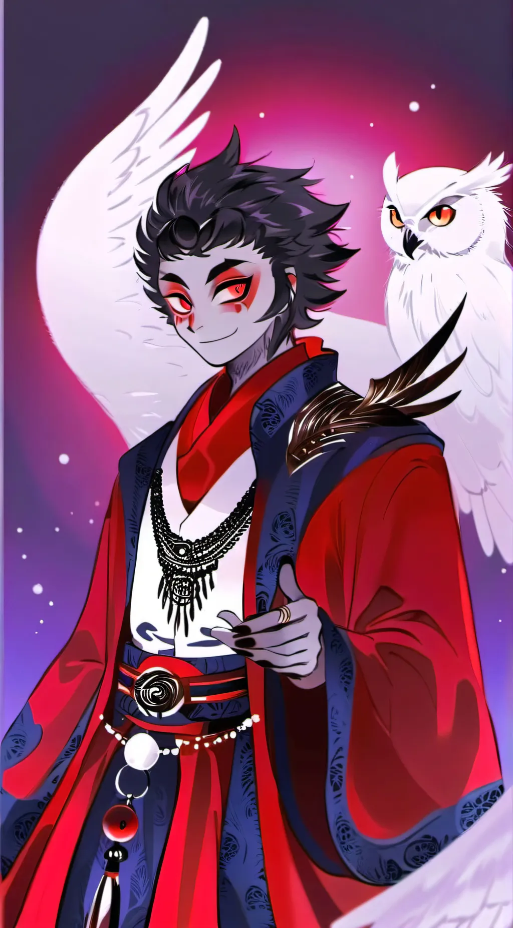 ai character: stolas in heat background