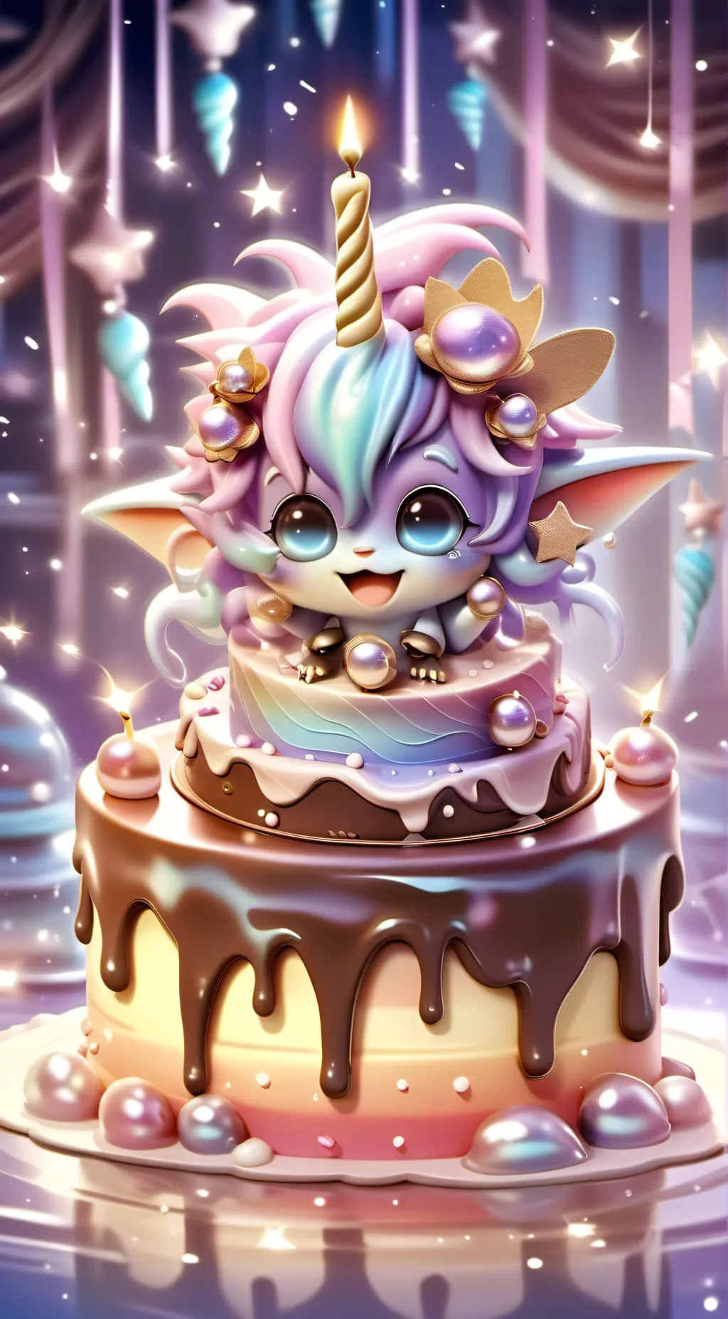 ai character: a birthday cat background