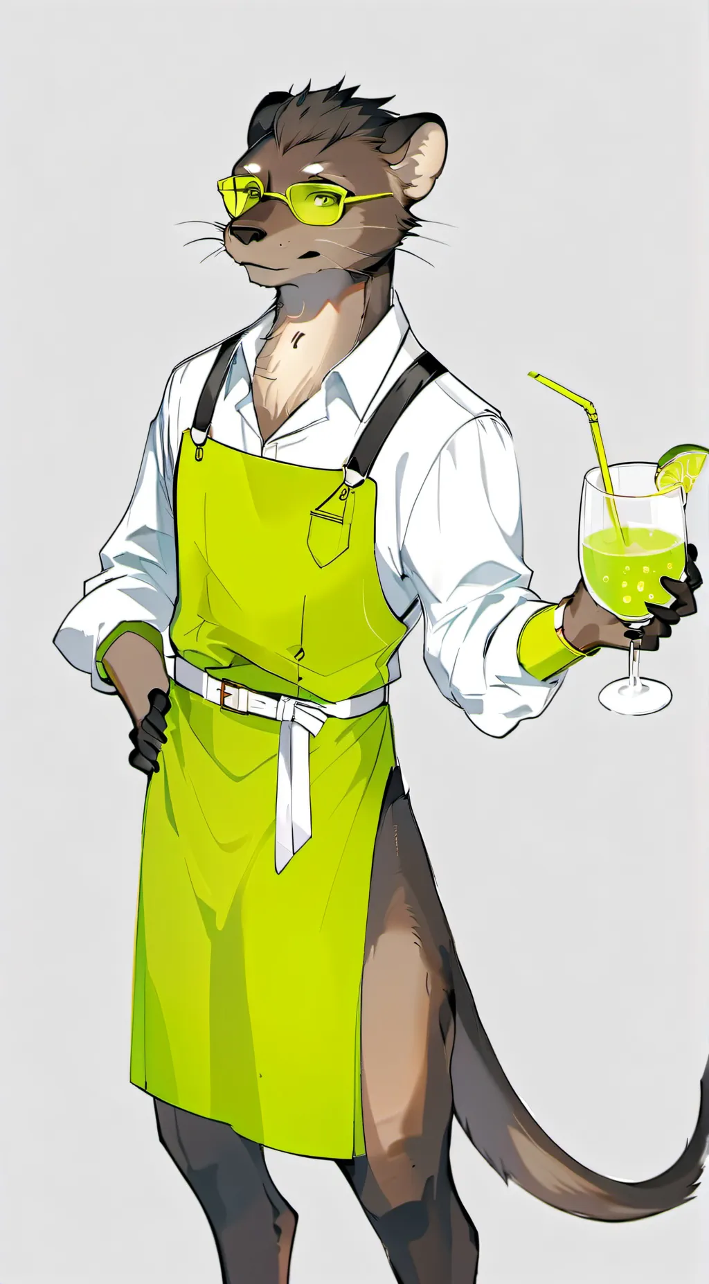 ai character: Neon background