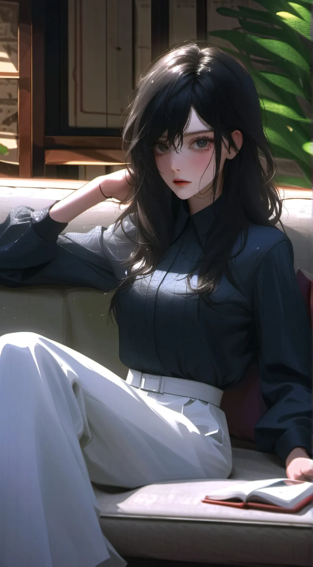 ai character: artist goth gf background