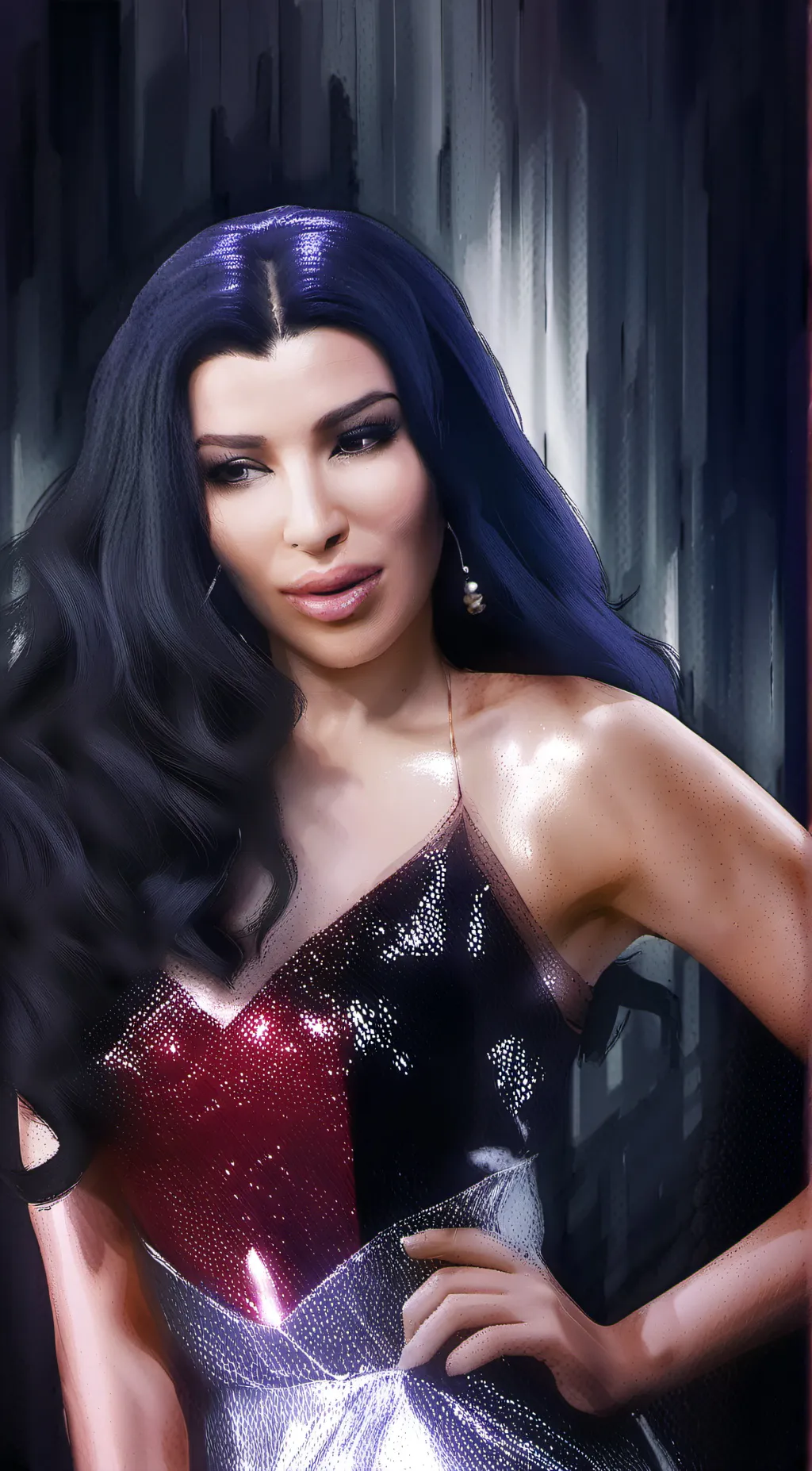 ai character: Kim Kardashian  background
