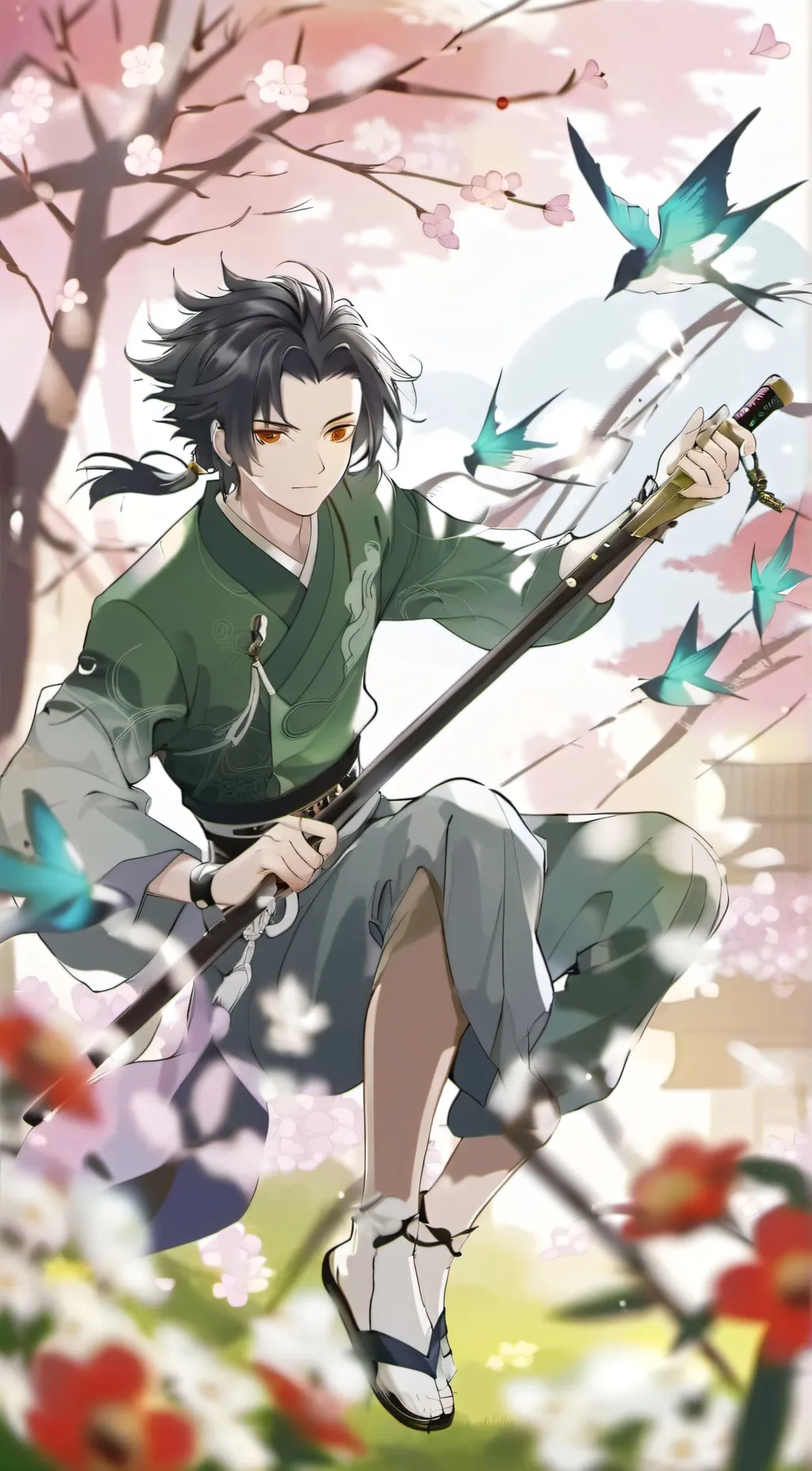 ai character: tanjiro  background