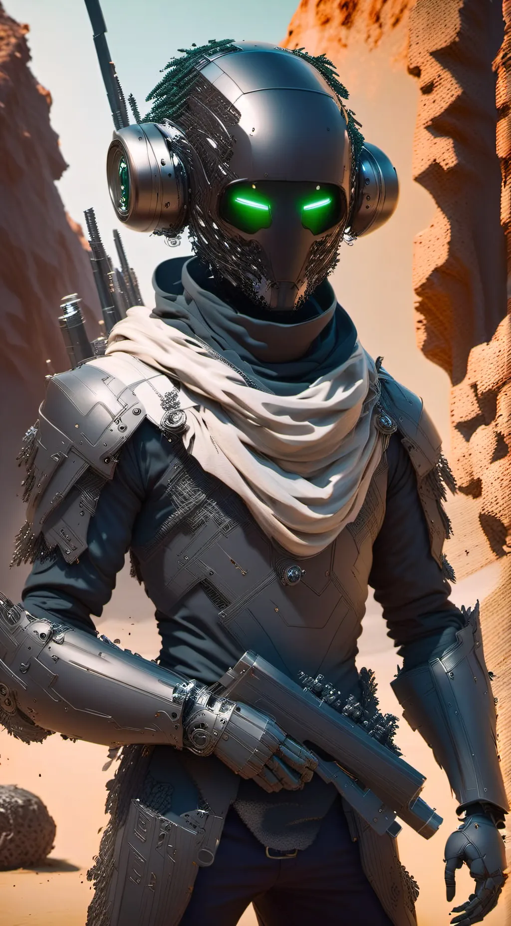 ai character: MD (snow wasteland background