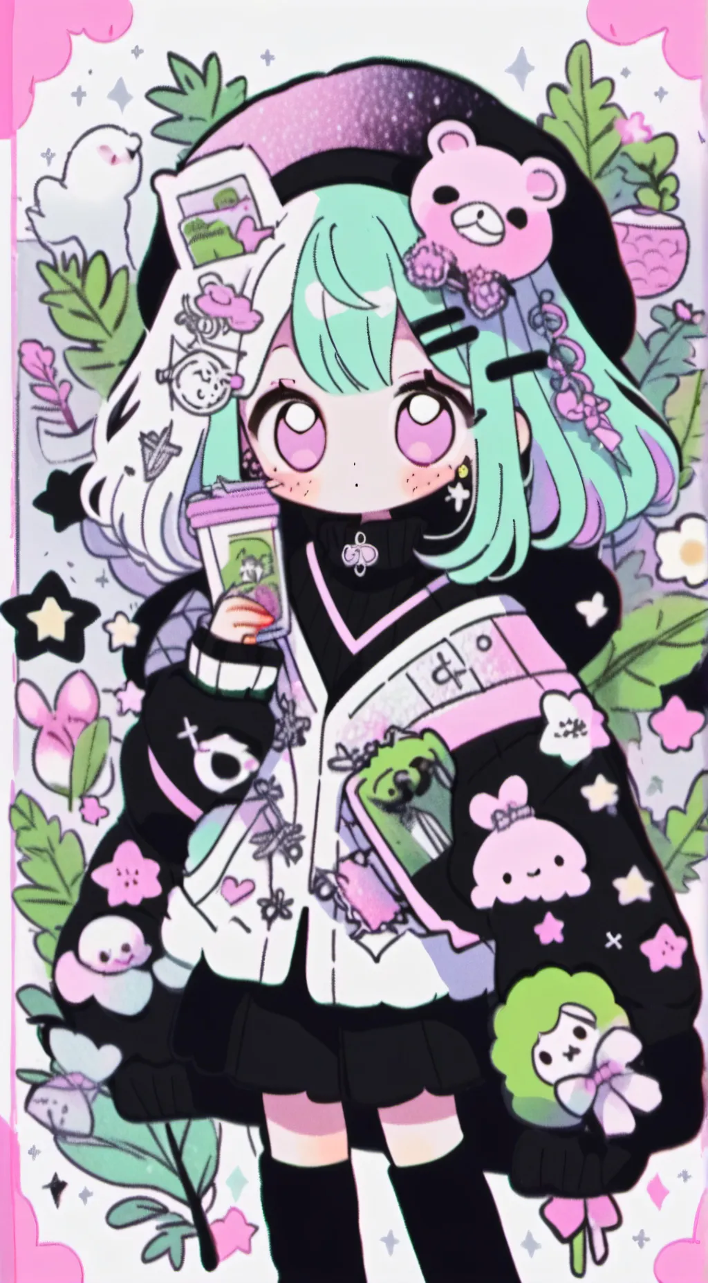 ai character: Cake background