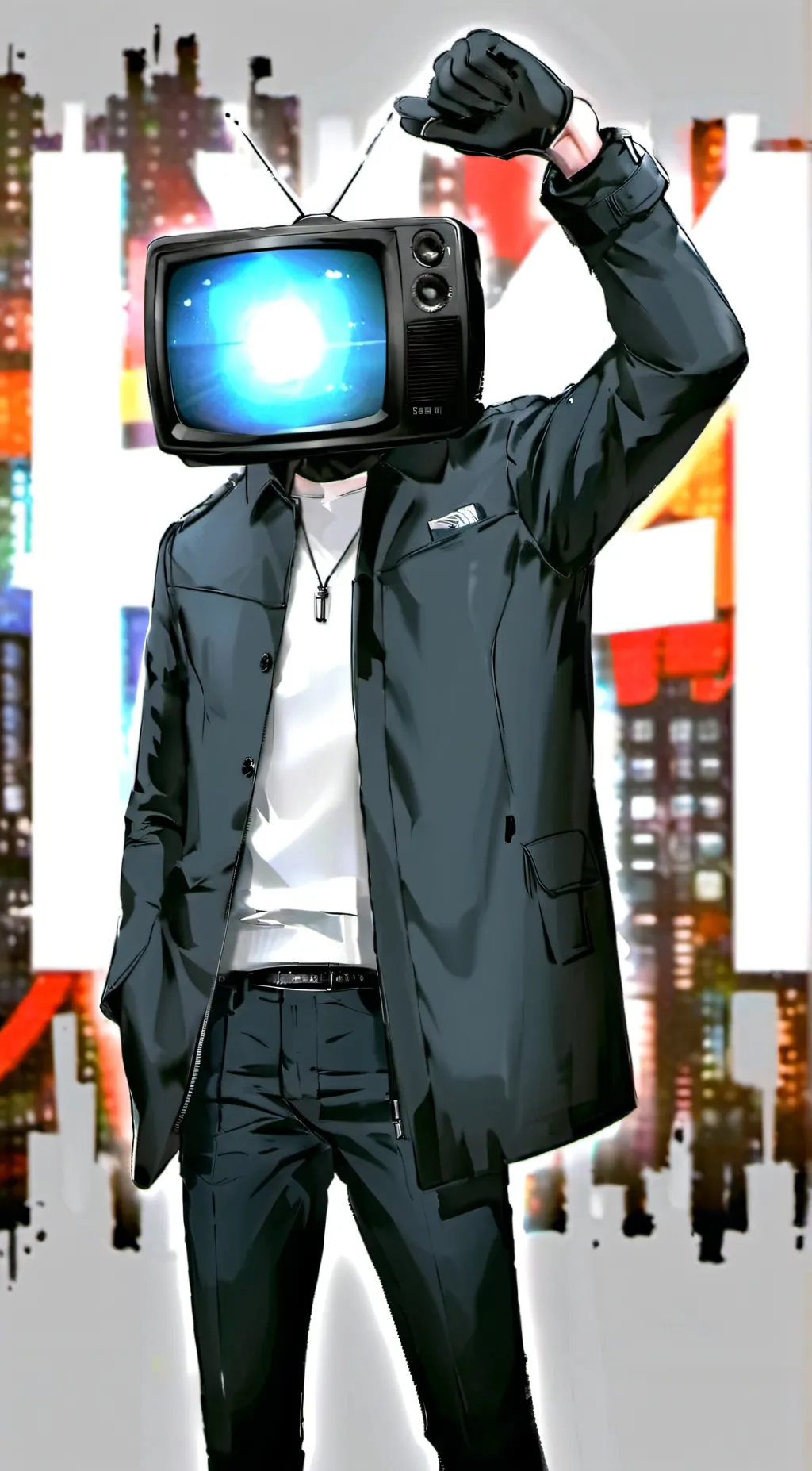 ai character: tv man background