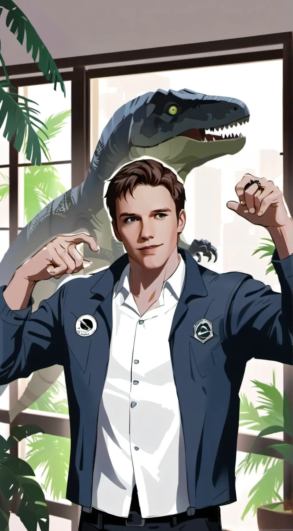 ai character: Jurassic park background