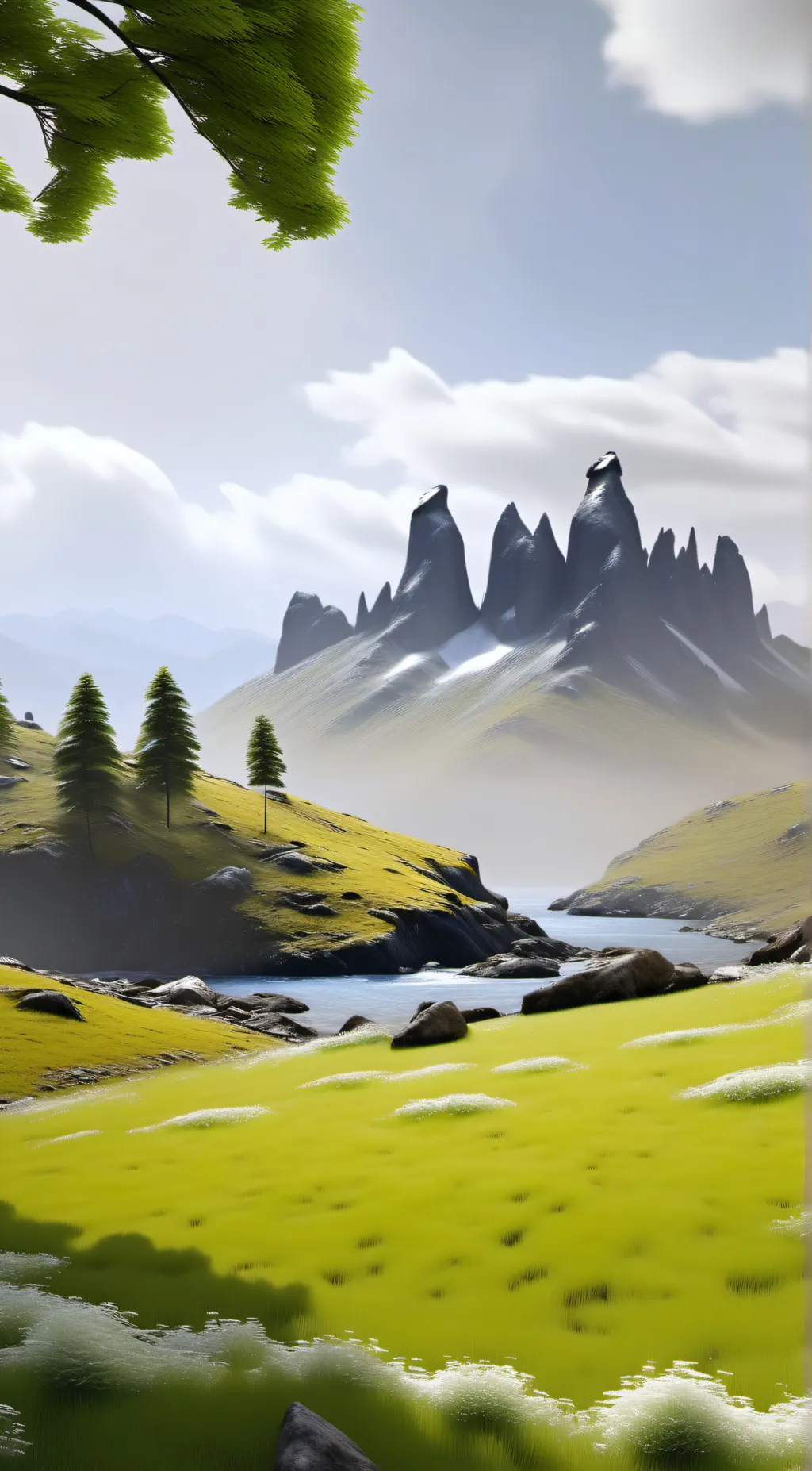 ai character: grass background